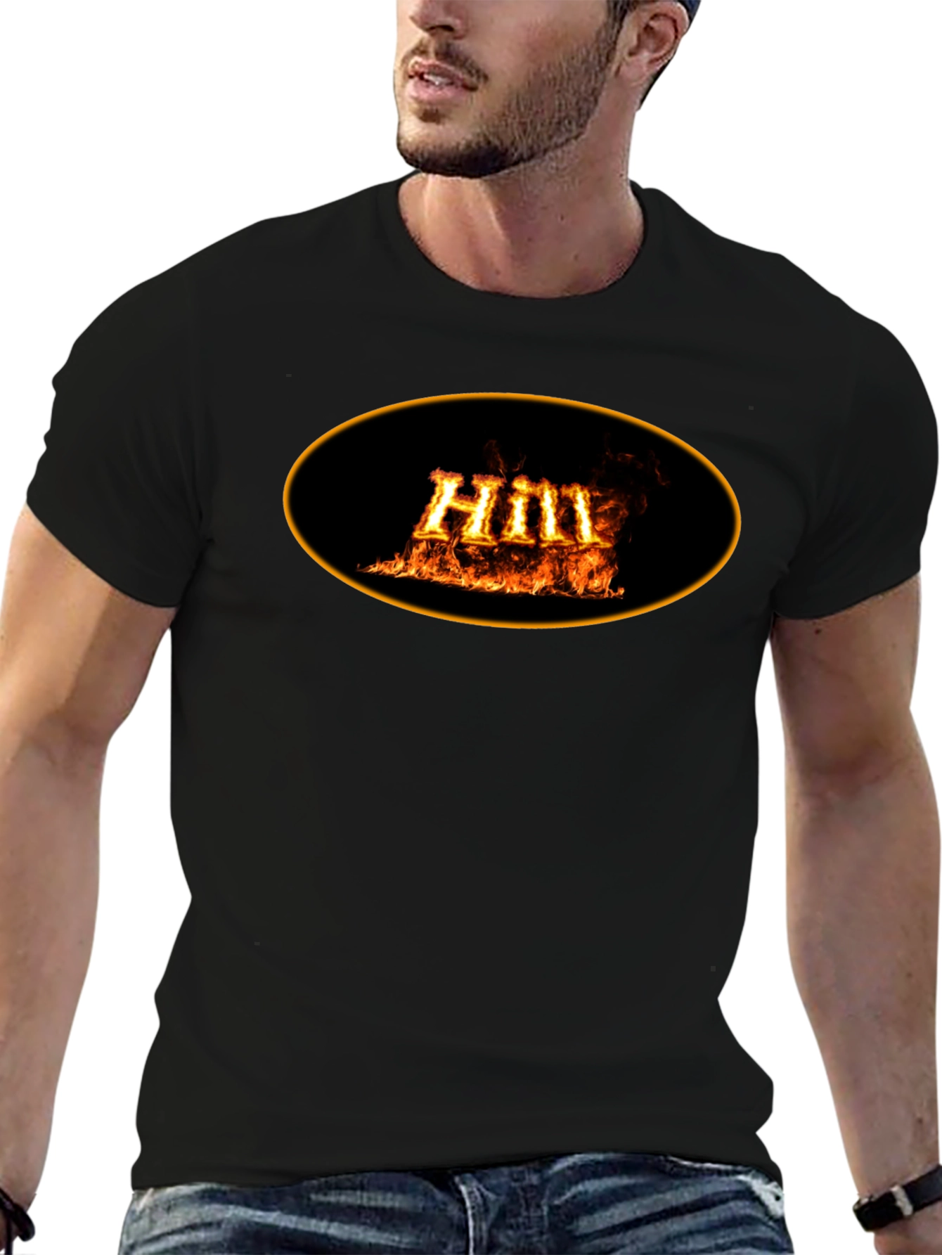 Fiery Hill Graphic Black T-Shirt