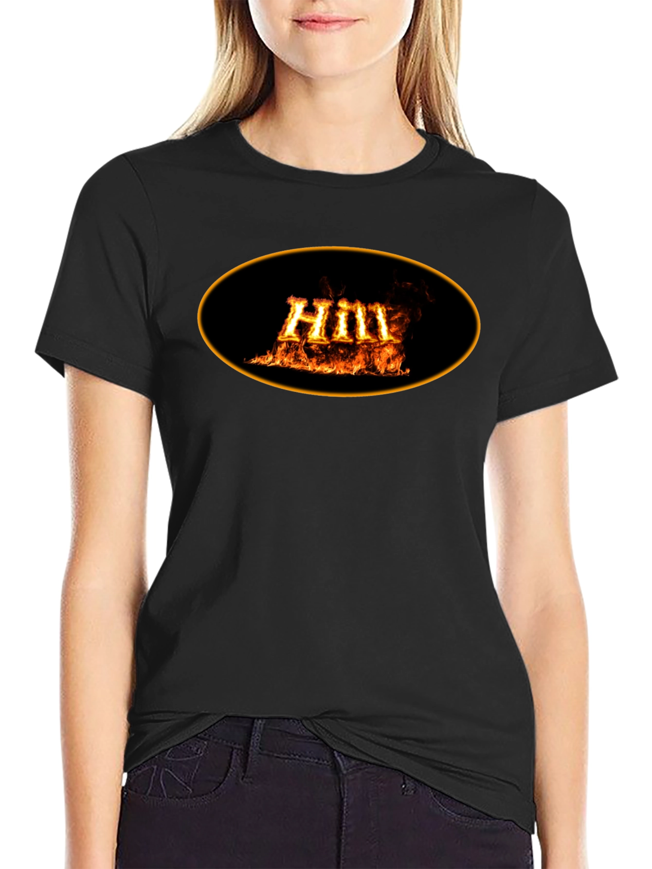 Fiery Hill Graphic Black T-Shirt