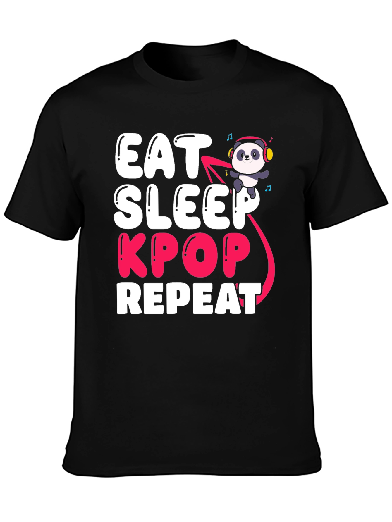 Eat Sleep Kpop Repeat Panda T-Shirt