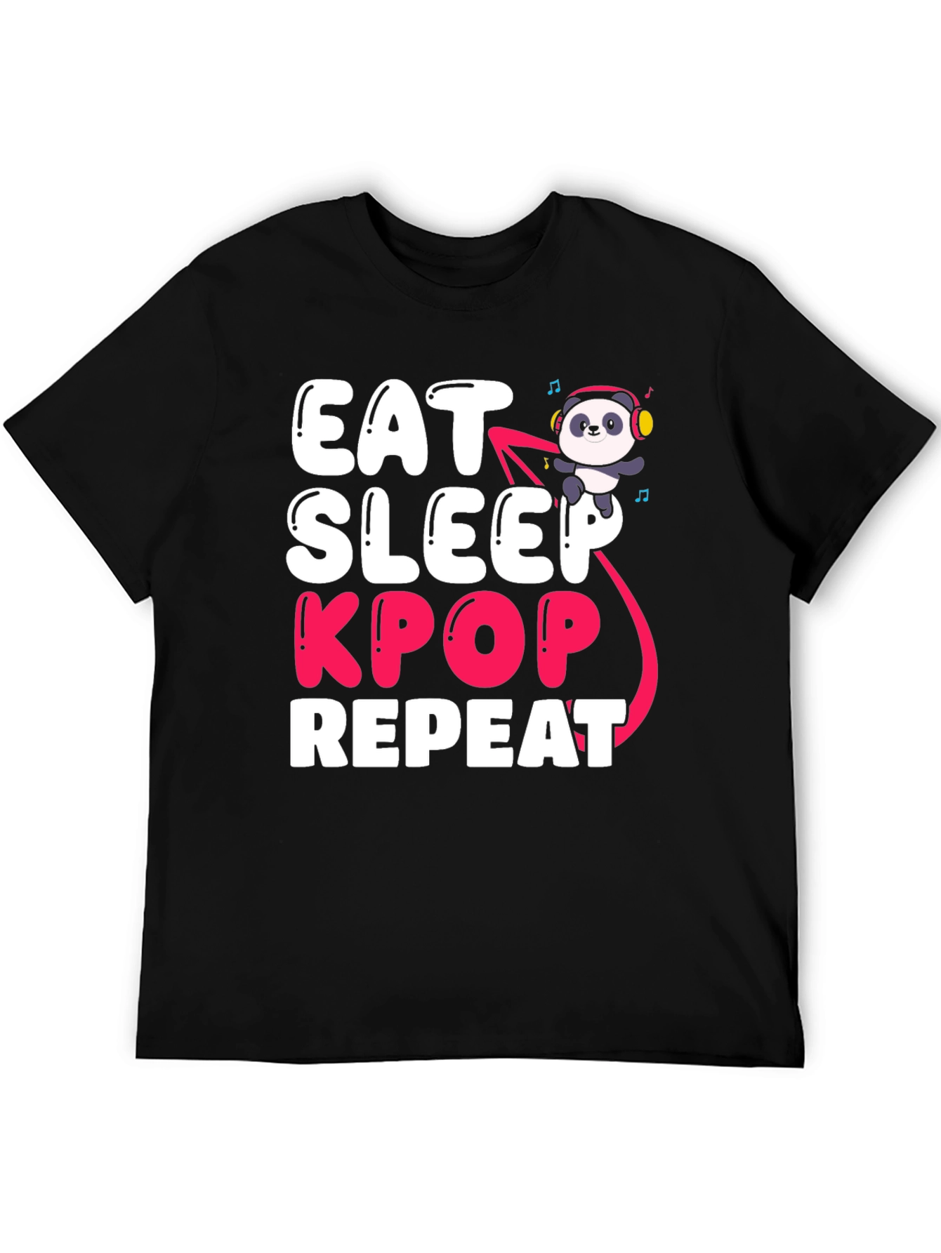 Eat Sleep Kpop Repeat Panda T-Shirt