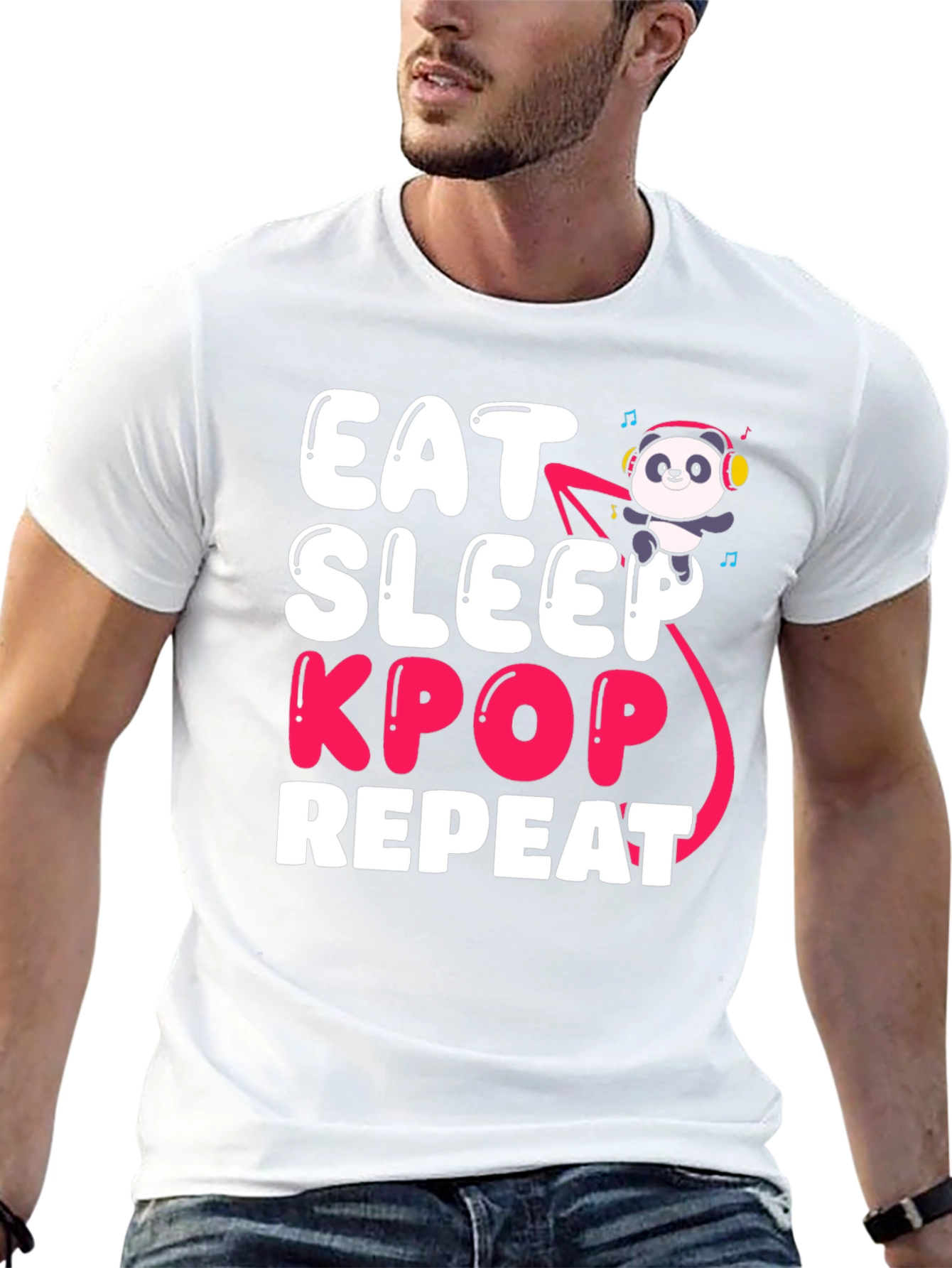 Eat Sleep Kpop Repeat Panda T-Shirt