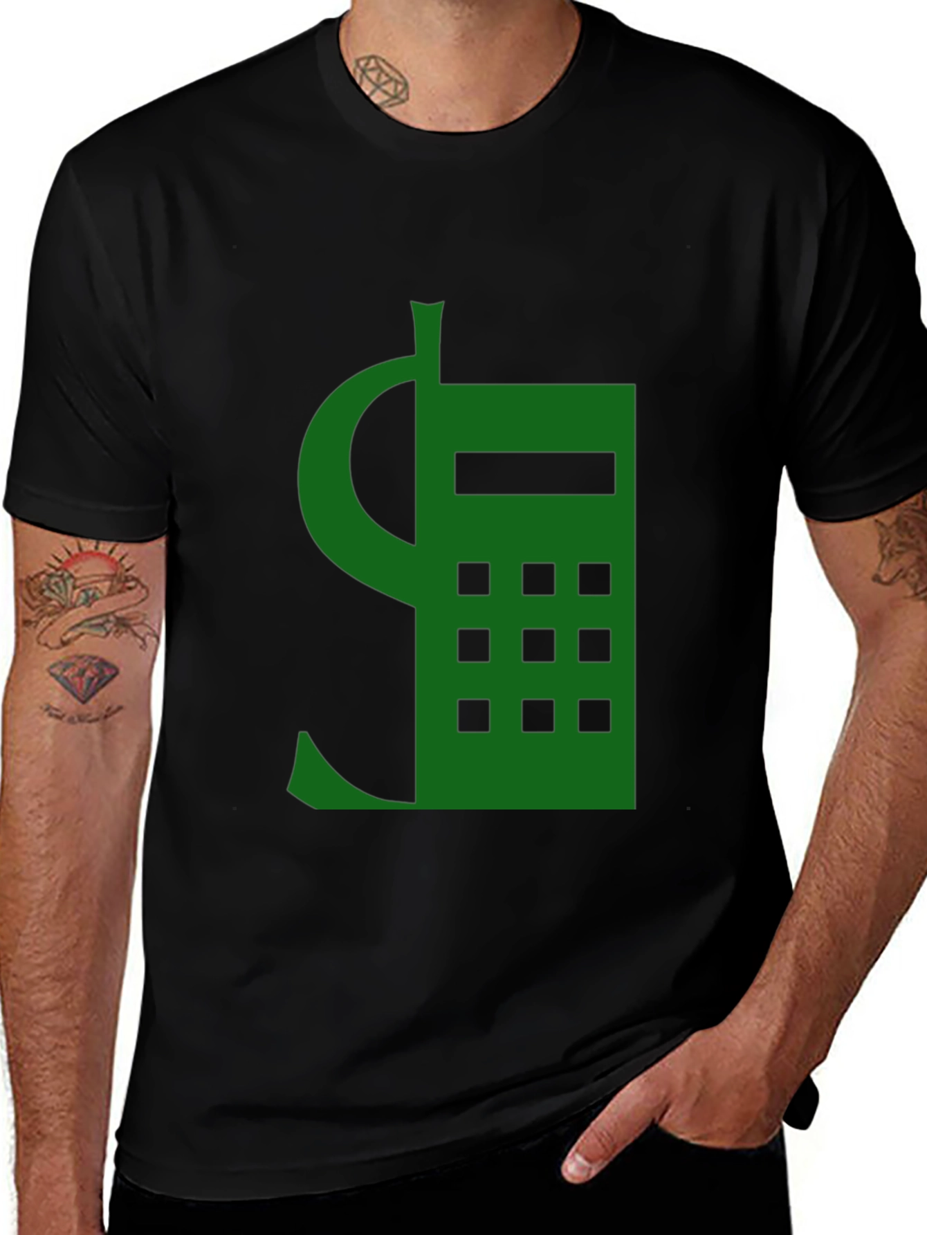 Retro Cell Phone Graphic Tee - Black