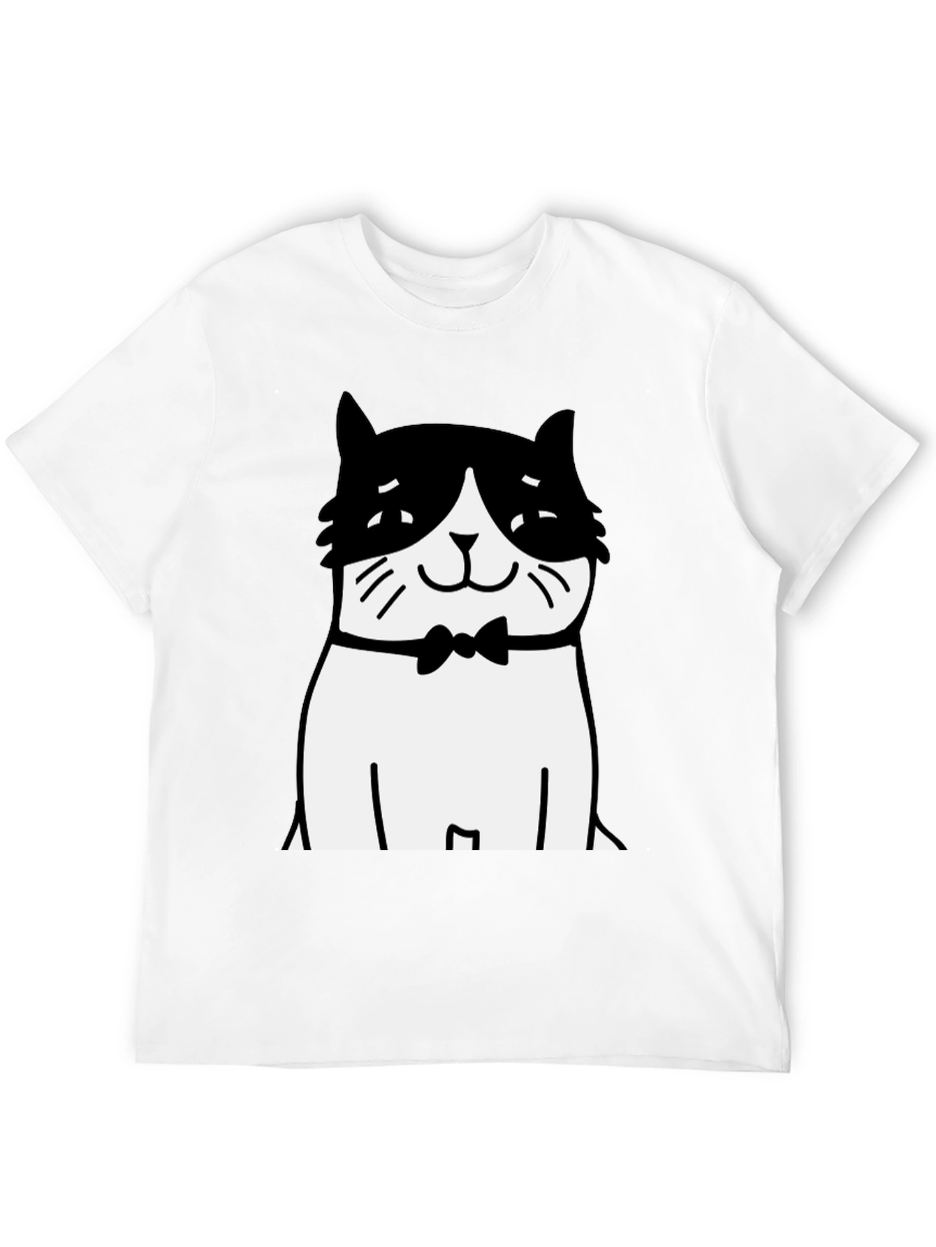 Cat Bowtie T-Shirt - Black Graphic Tee