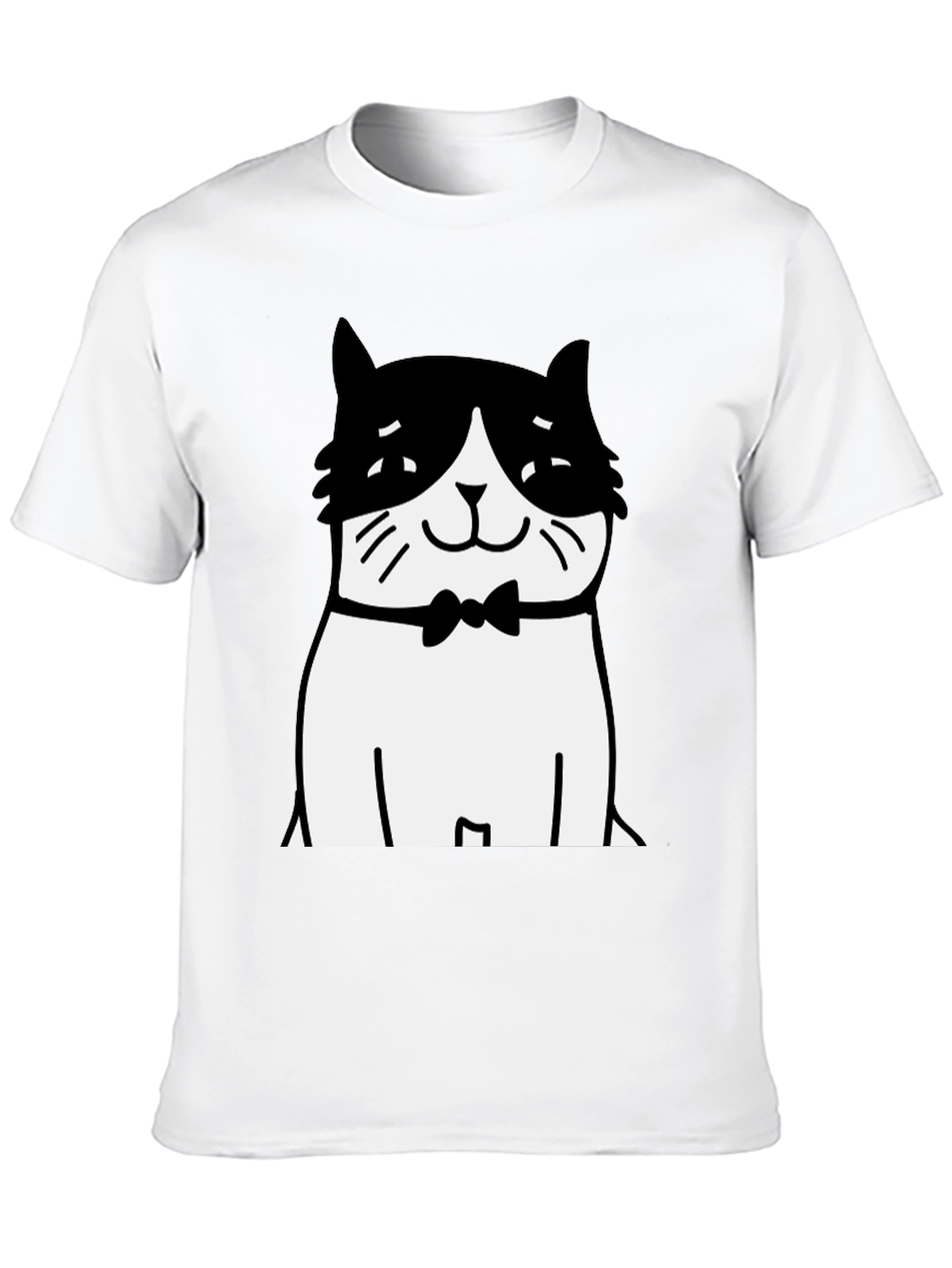 Cat Bowtie T-Shirt - Black Graphic Tee