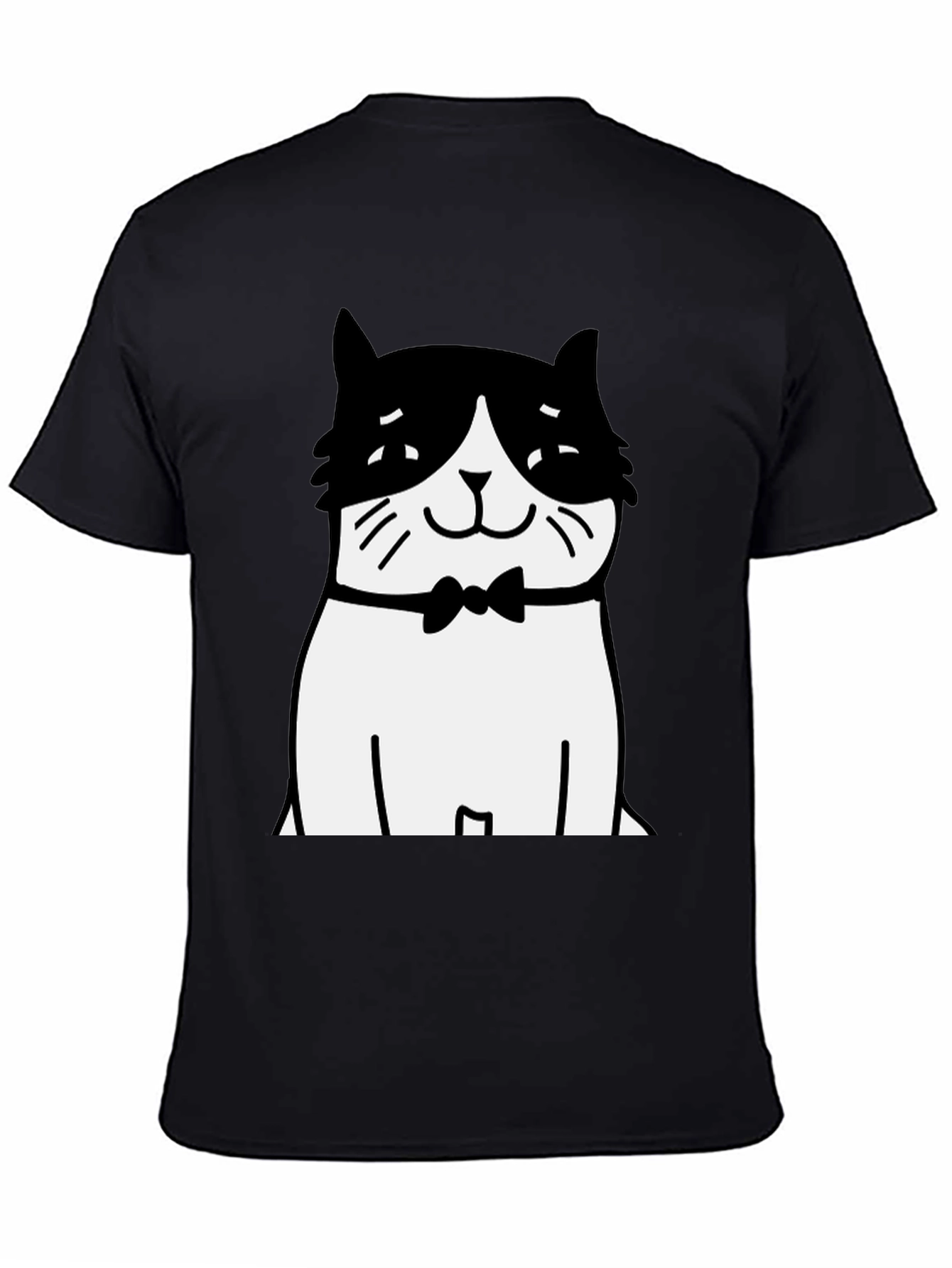 Cat Bowtie T-Shirt - Black Graphic Tee