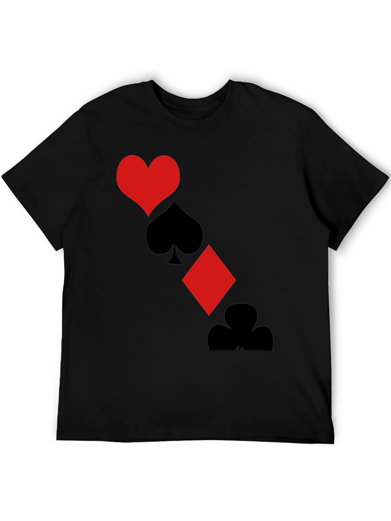 Playing Card Suits Graphic Tee - Black T-Shirt