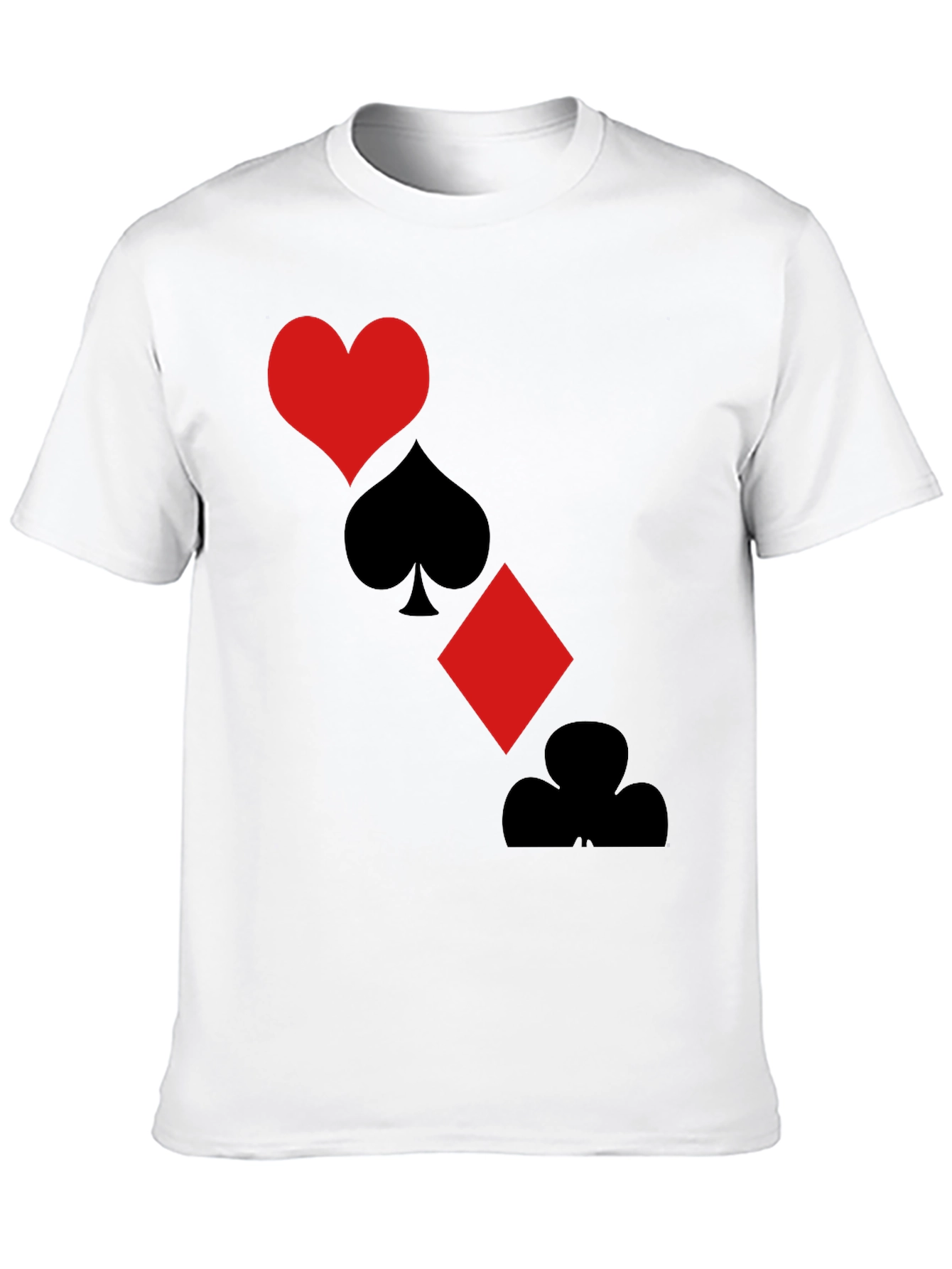 Playing Card Suits Graphic Tee - Black T-Shirt
