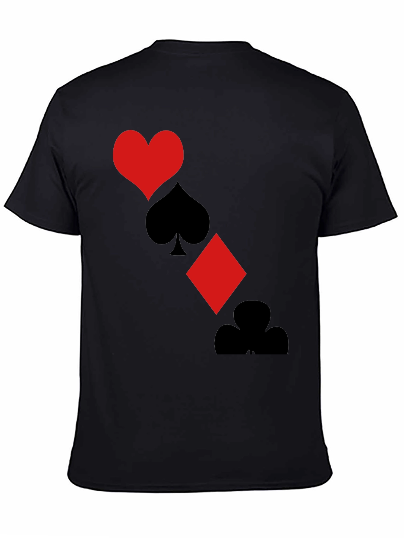 Playing Card Suits Graphic Tee - Black T-Shirt