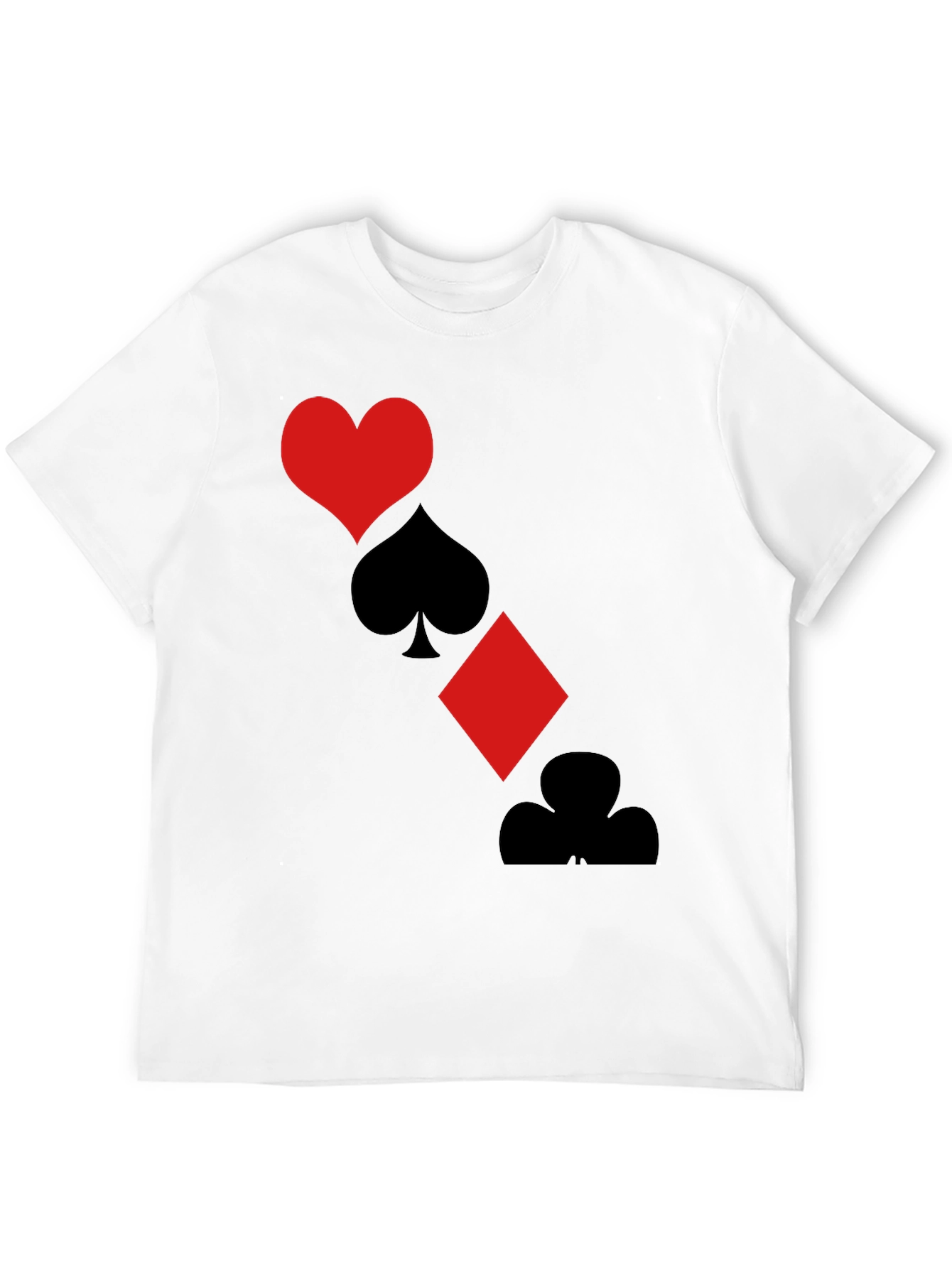 Playing Card Suits Graphic Tee - Black T-Shirt