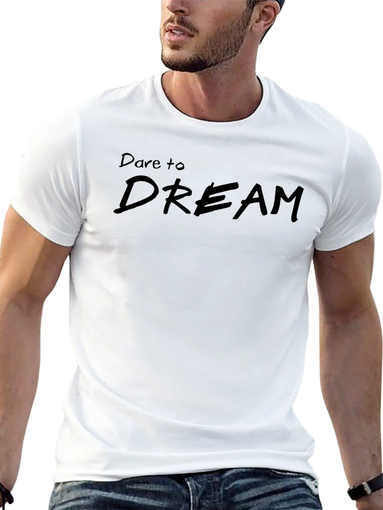 Dare to Dream Black T-Shirt - Motivational Mens Tee