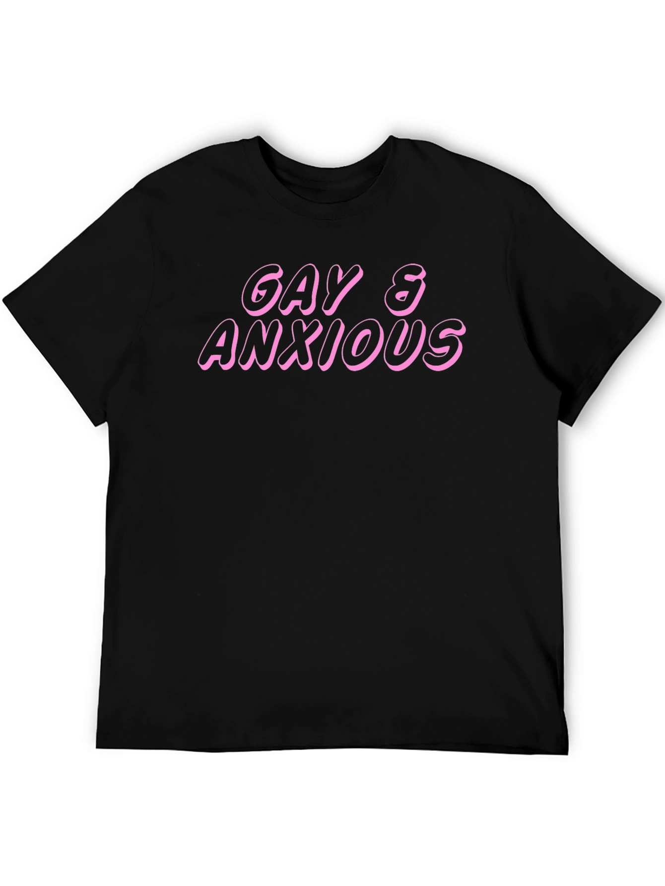 Gay & Anxious Graphic Tee - Black Unisex T-Shirt