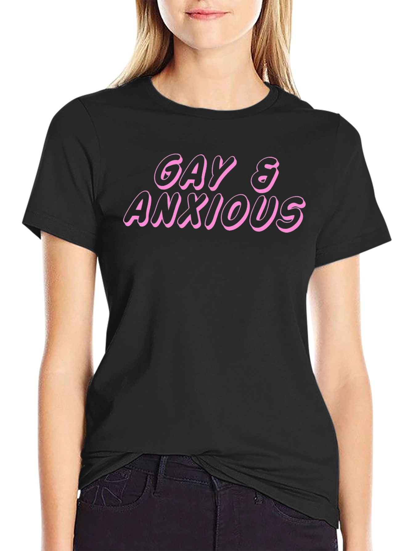 Gay & Anxious Graphic Tee - Black Unisex T-Shirt