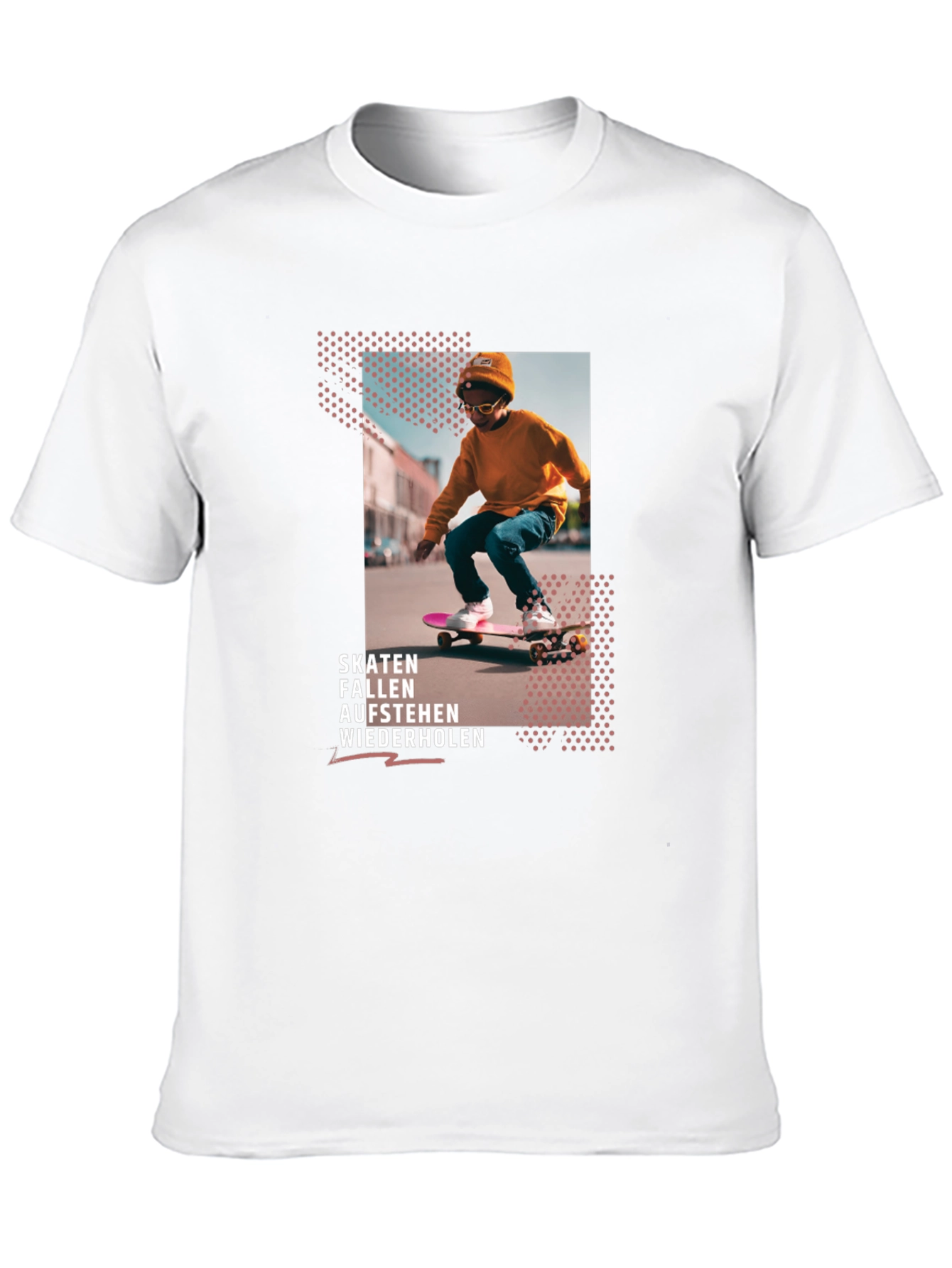 Skateboarding Graphic T-Shirt - Skaten Fallen Aufstehen