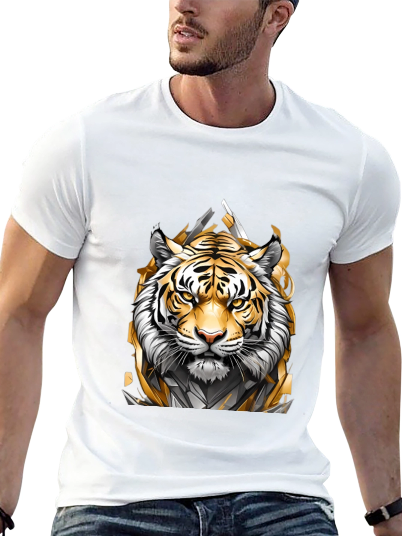 Tiger Graphic Black T-Shirt - Bold Animal Design