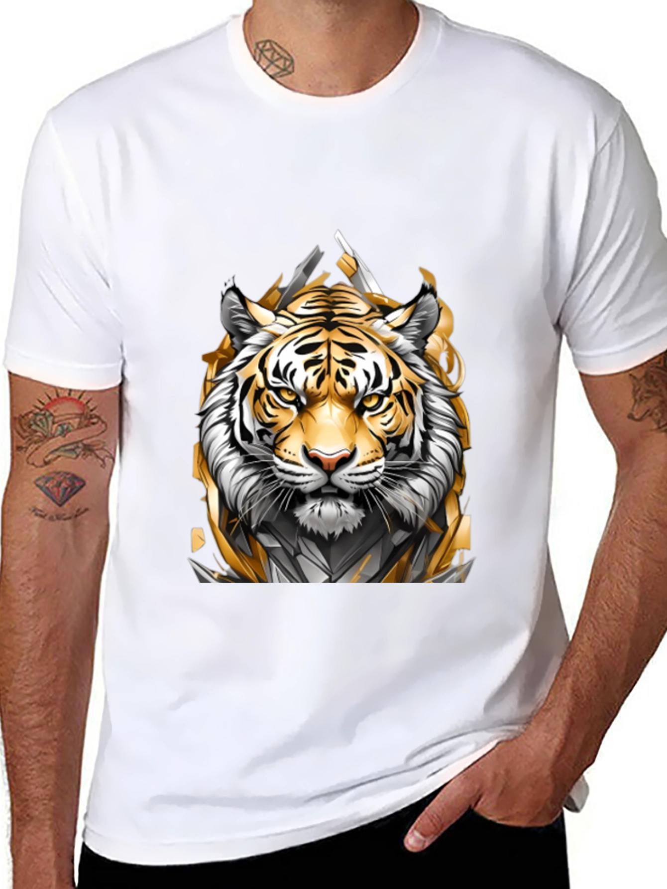 Tiger Graphic Black T-Shirt - Bold Animal Design