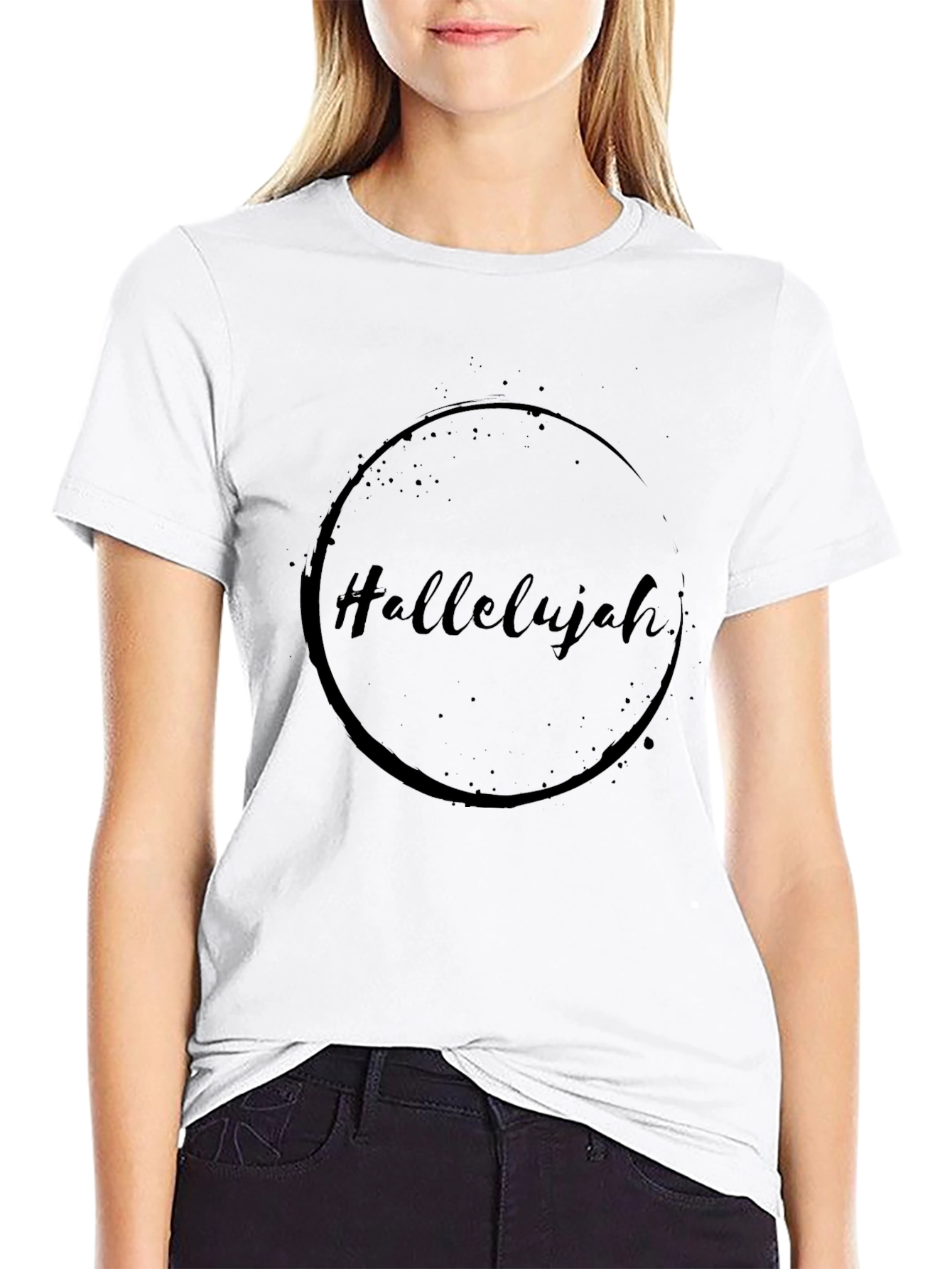 Hallelujah Graphic Print Black T-Shirt
