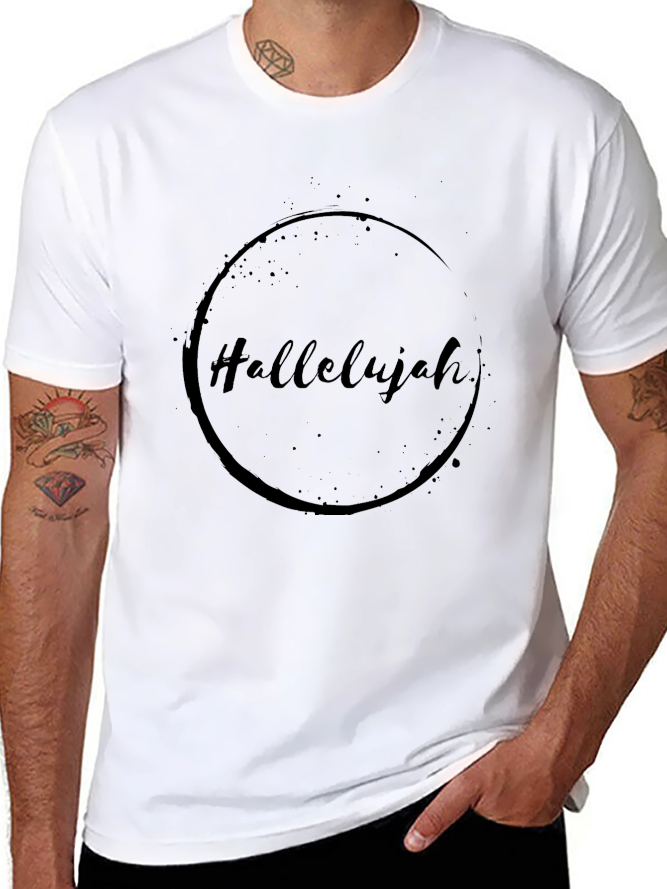 Hallelujah Graphic Print Black T-Shirt