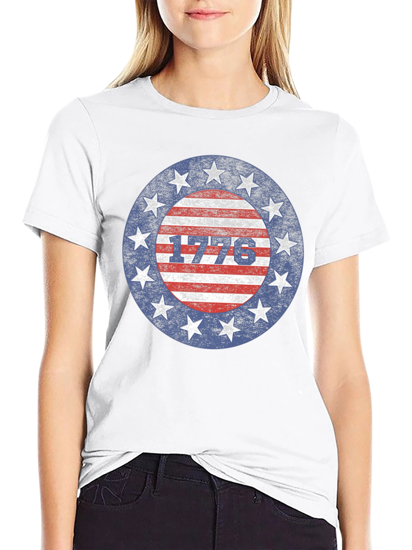 1776 Patriotic Stars and Stripes Graphic T-Shirt