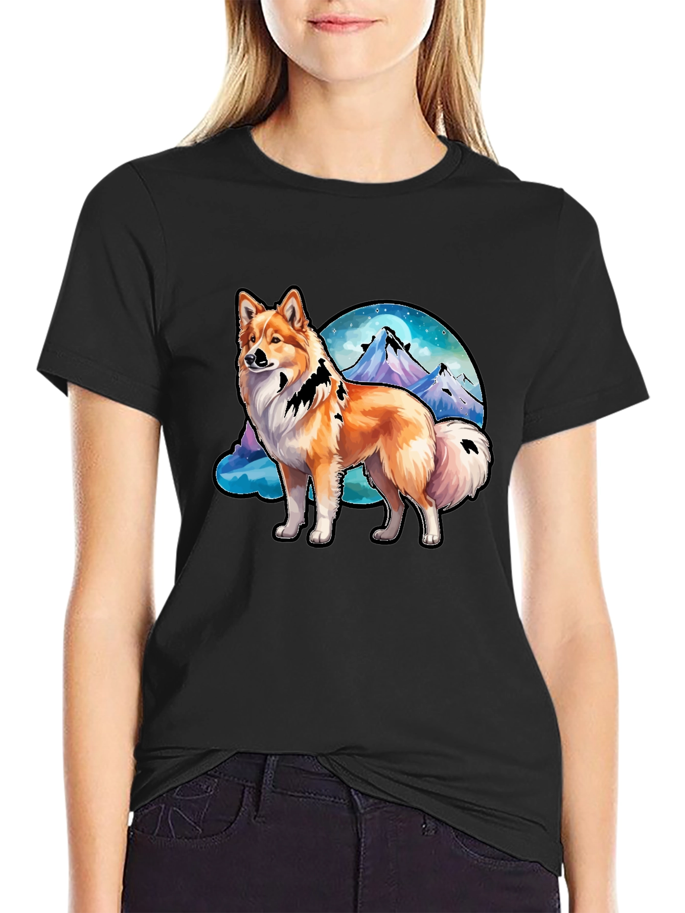 Dog & Mountain Graphic Tee - Nature Lovers Shirt