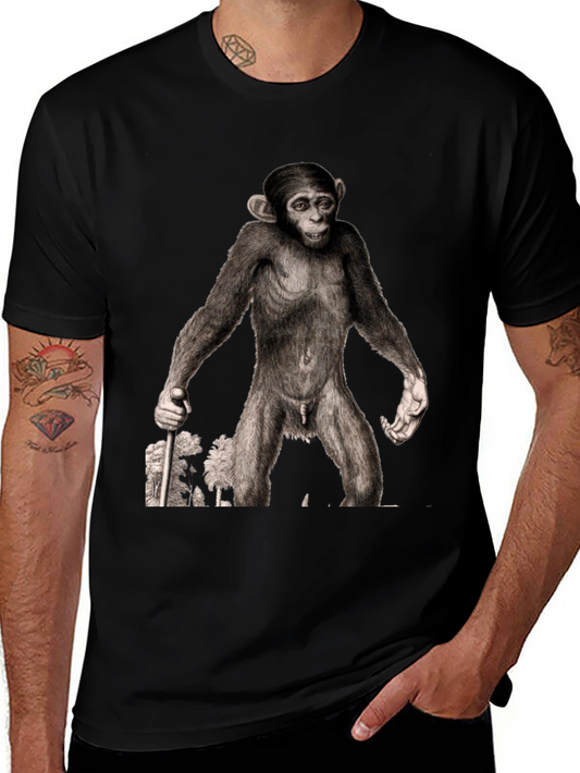 Ape Illustration Graphic Tee - Black