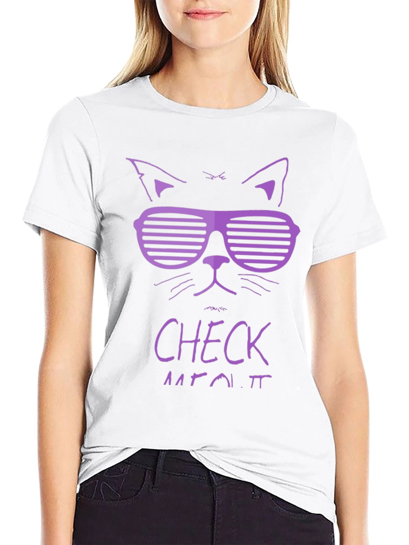 Cool Cat Graphic Tee - Check Meowt