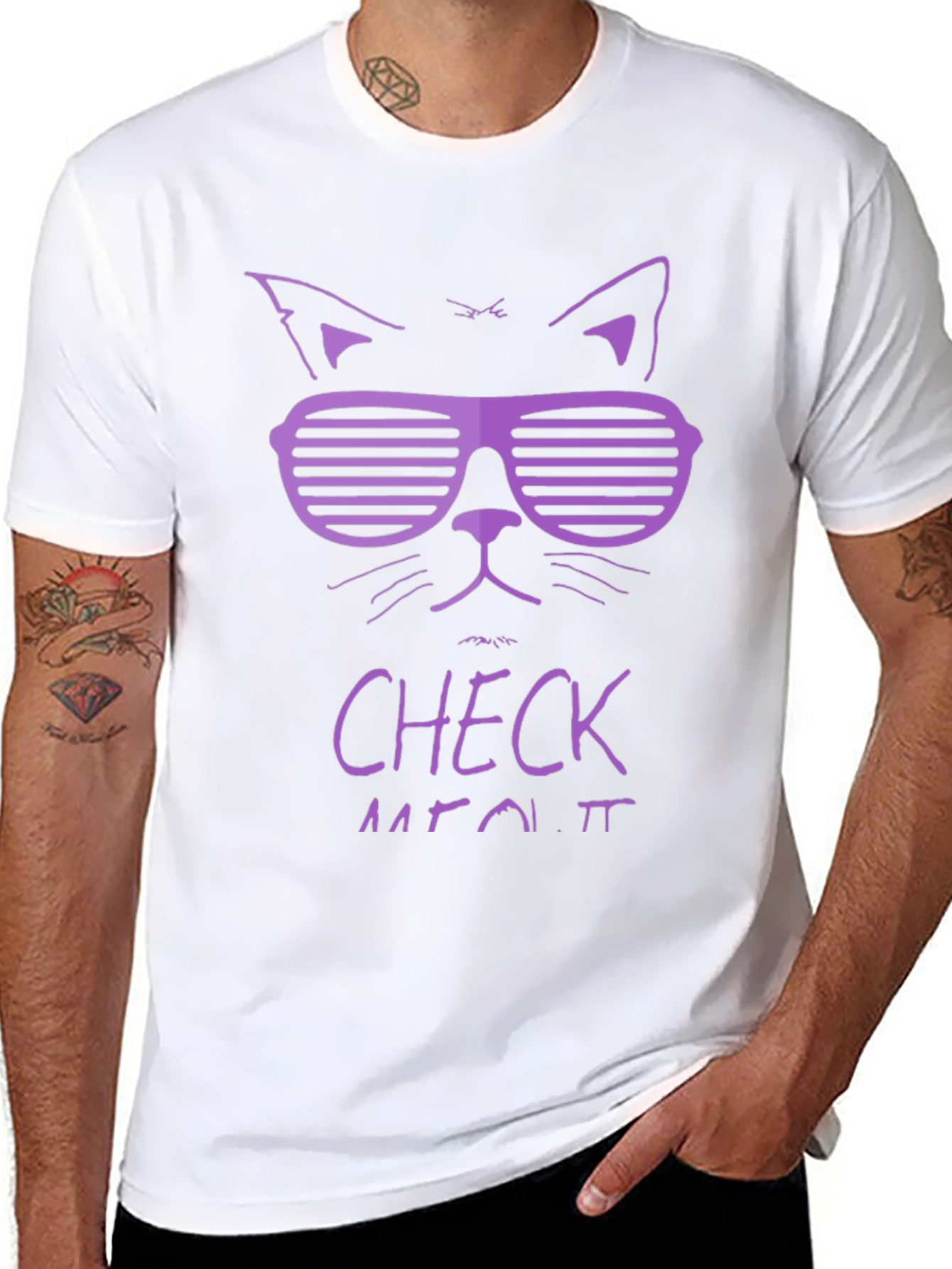 Cool Cat Graphic Tee - Check Meowt
