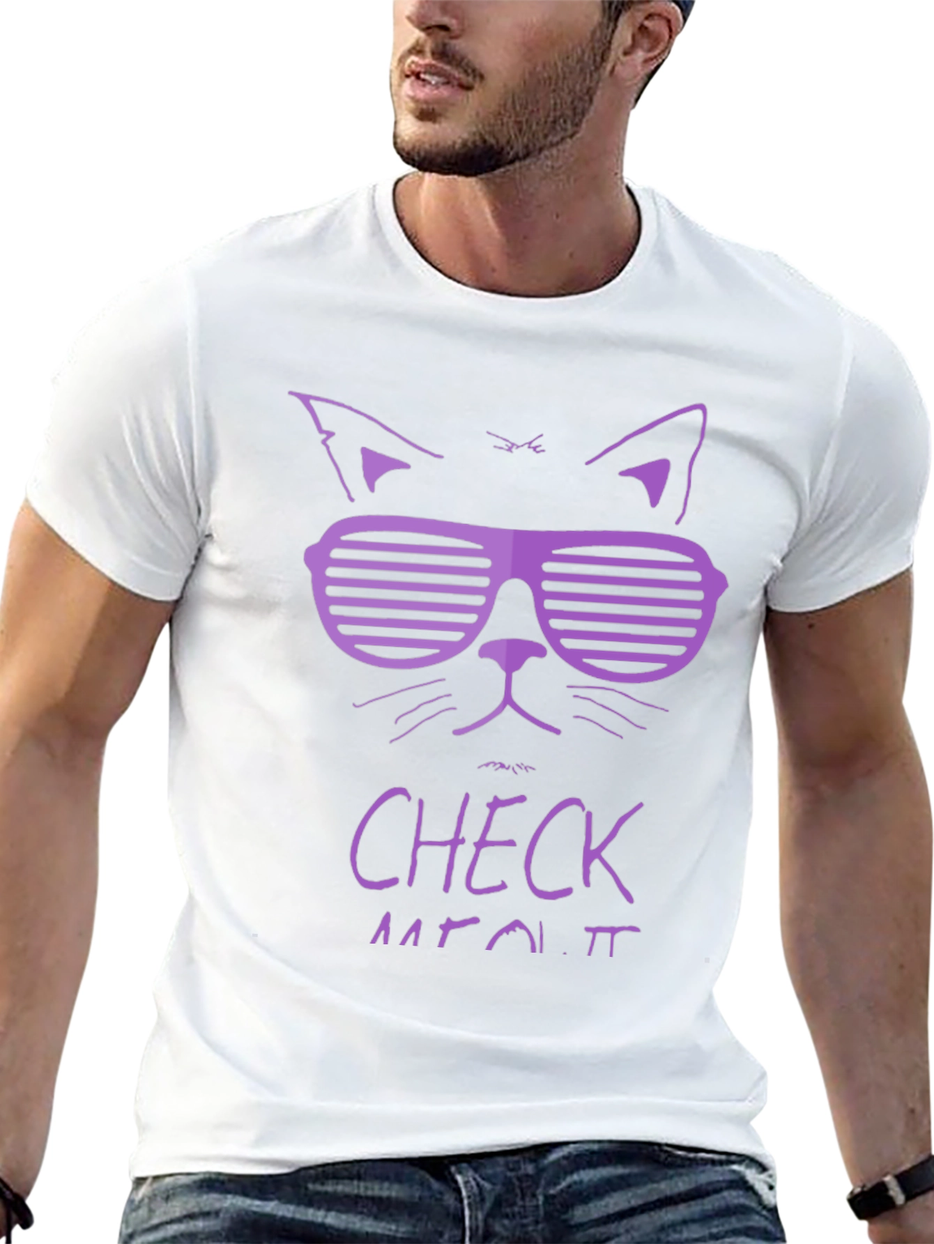 Cool Cat Graphic Tee - Check Meowt