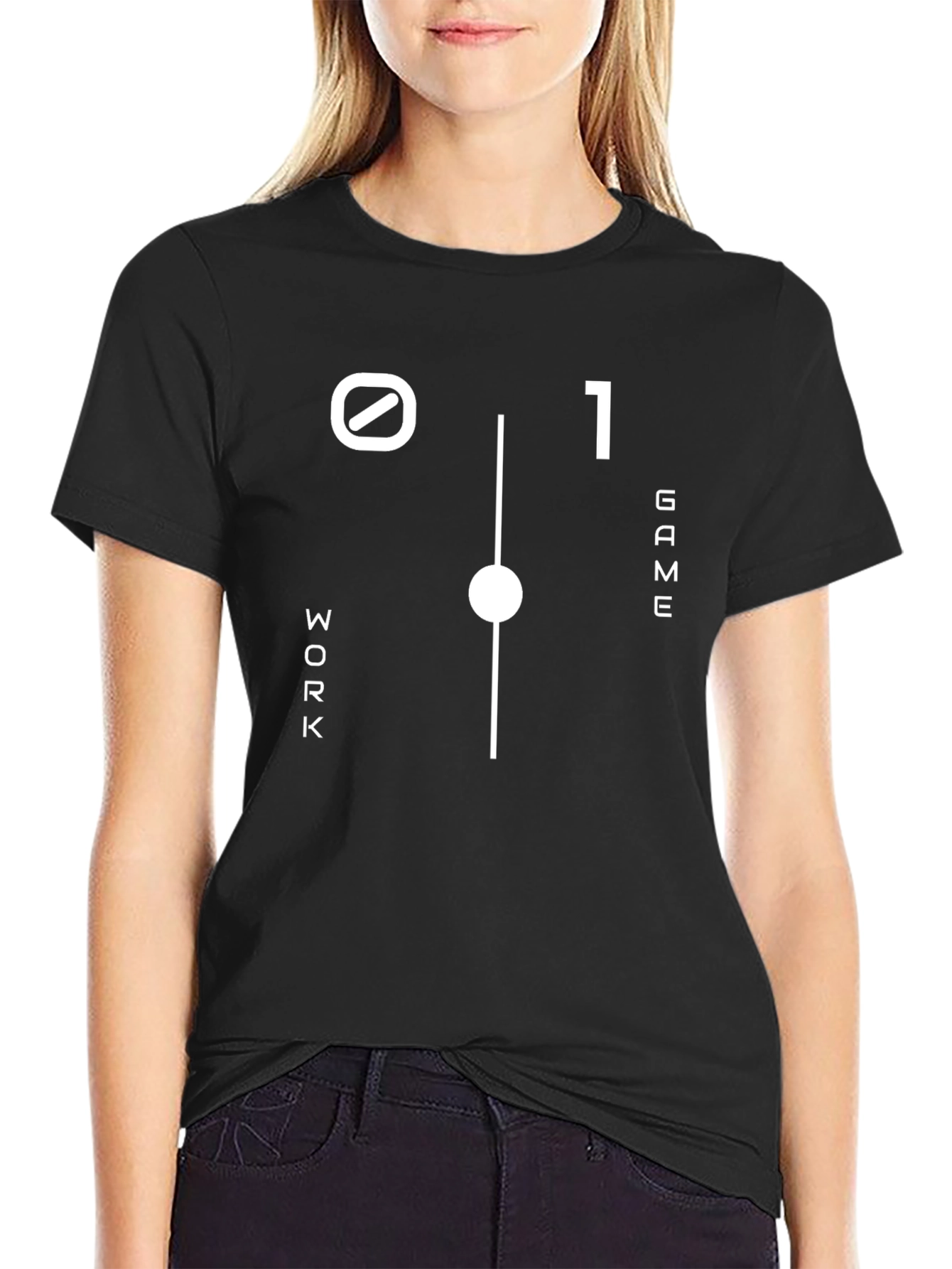 Work/Game Slider T-Shirt - Black Cotton Tee