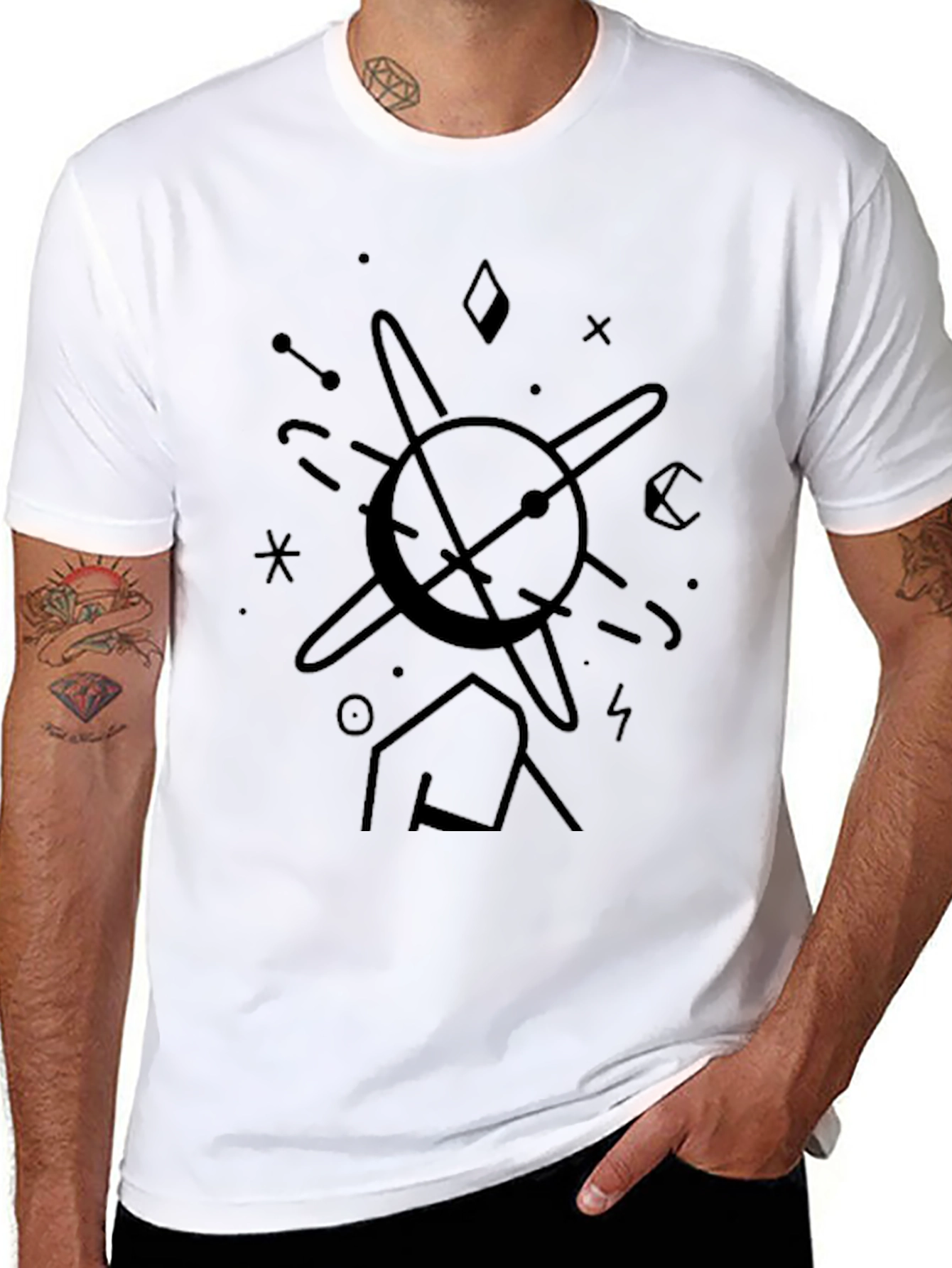 Abstract Graphic Black T-Shirt - Modern Art Tee