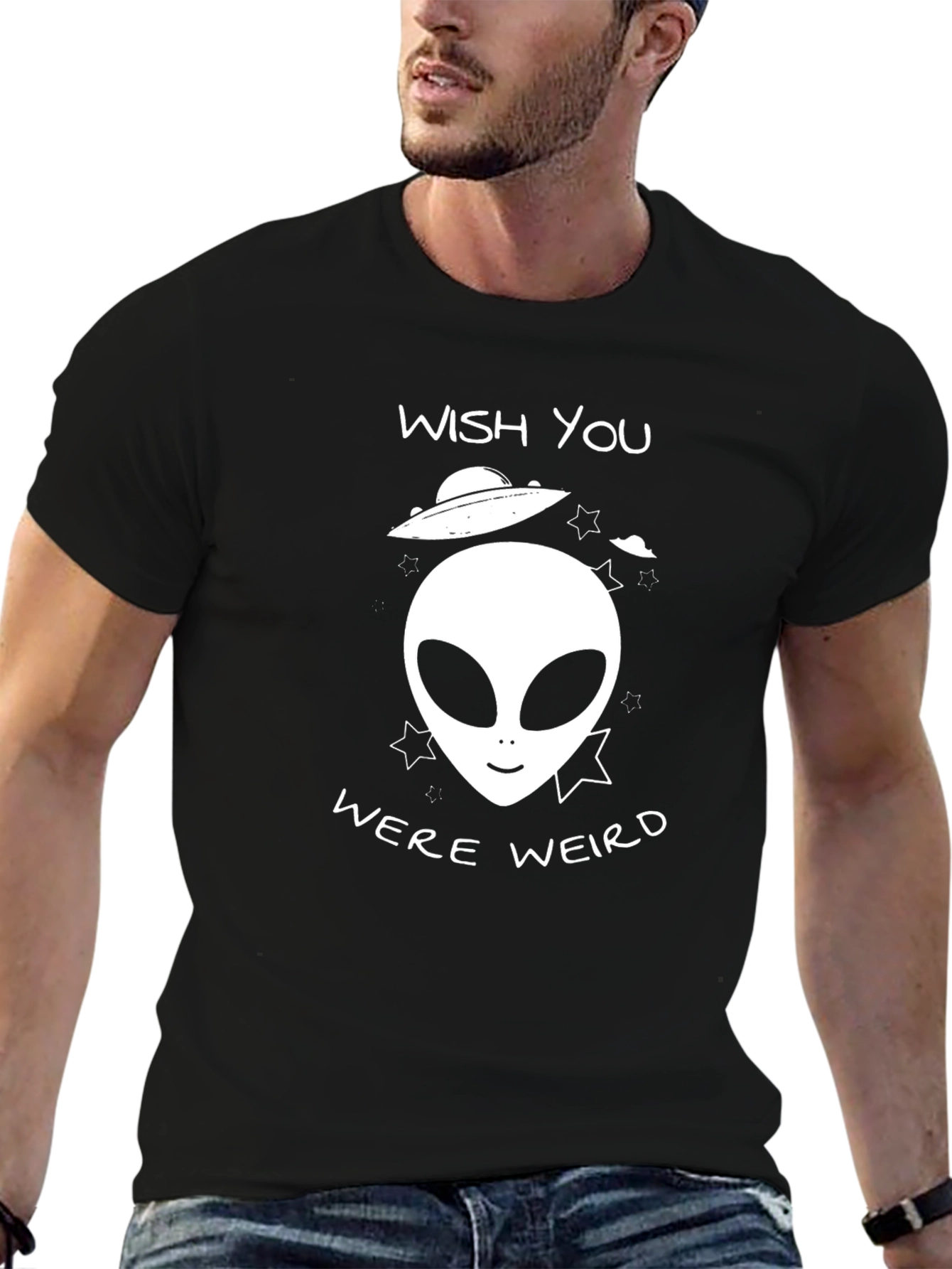 Wish You Were Weird Alien Graphic Tee