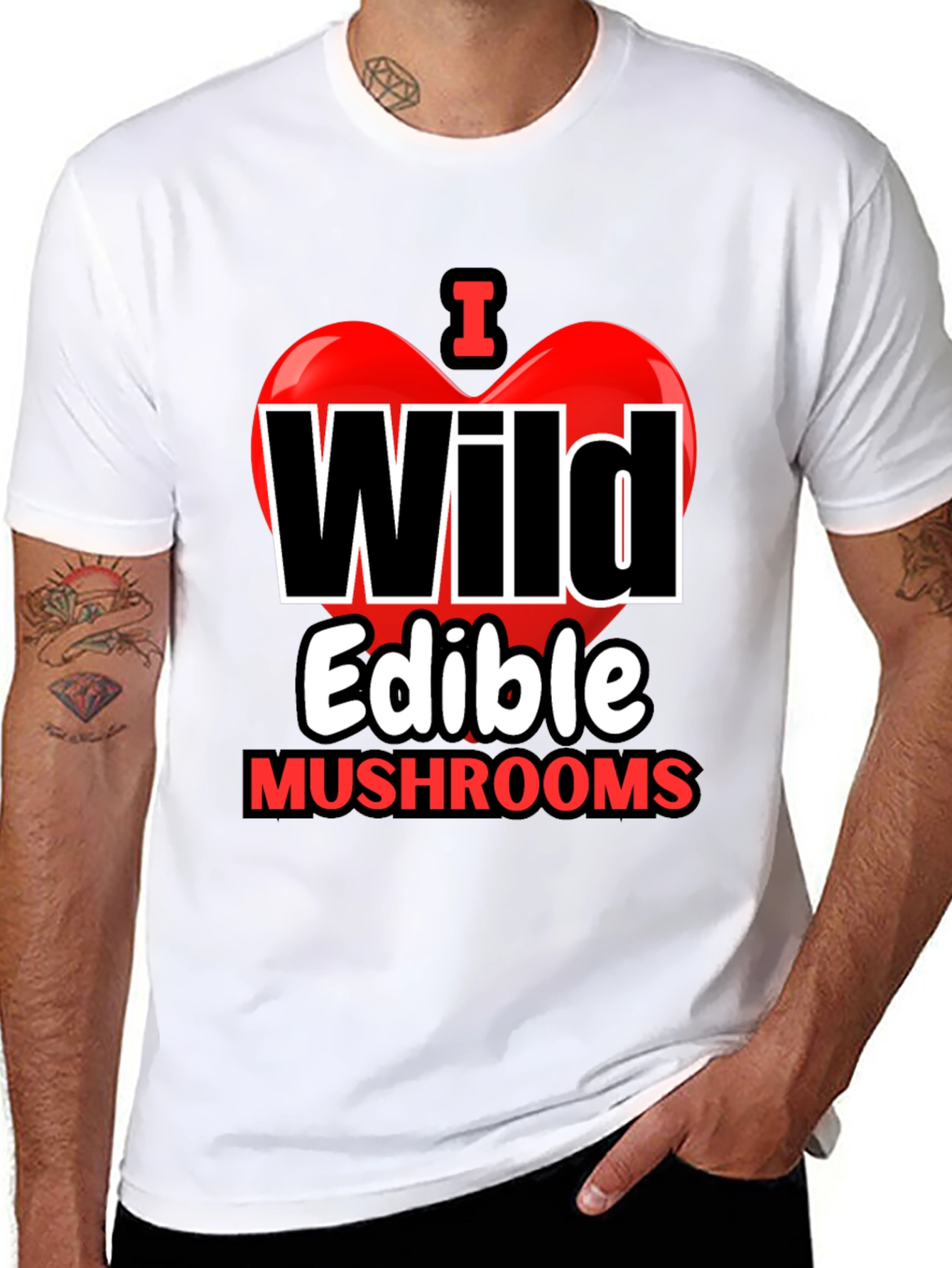 I Heart Wild Edible Mushrooms T-Shirt