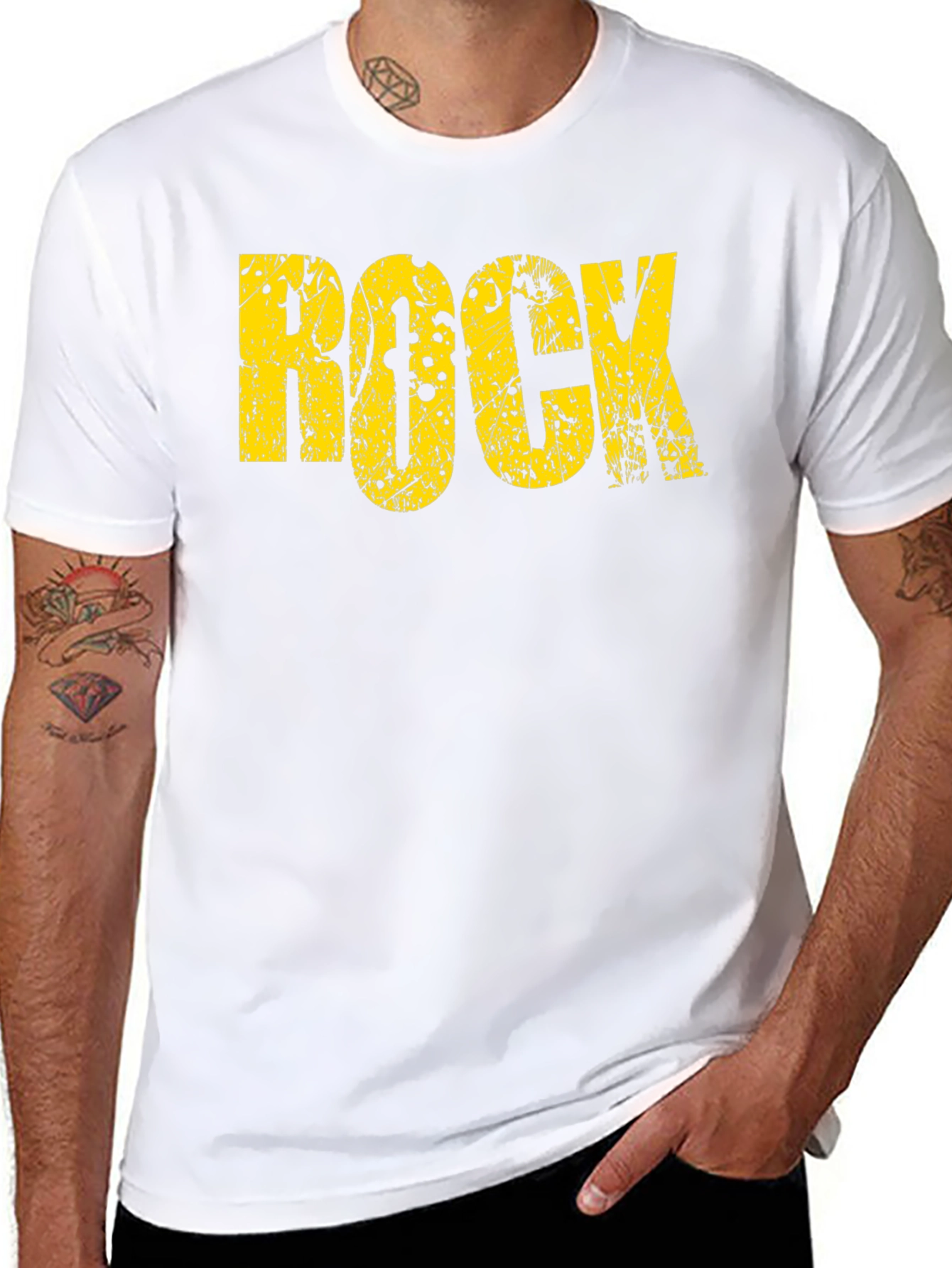 Distressed Rock Graphic Black T-Shirt