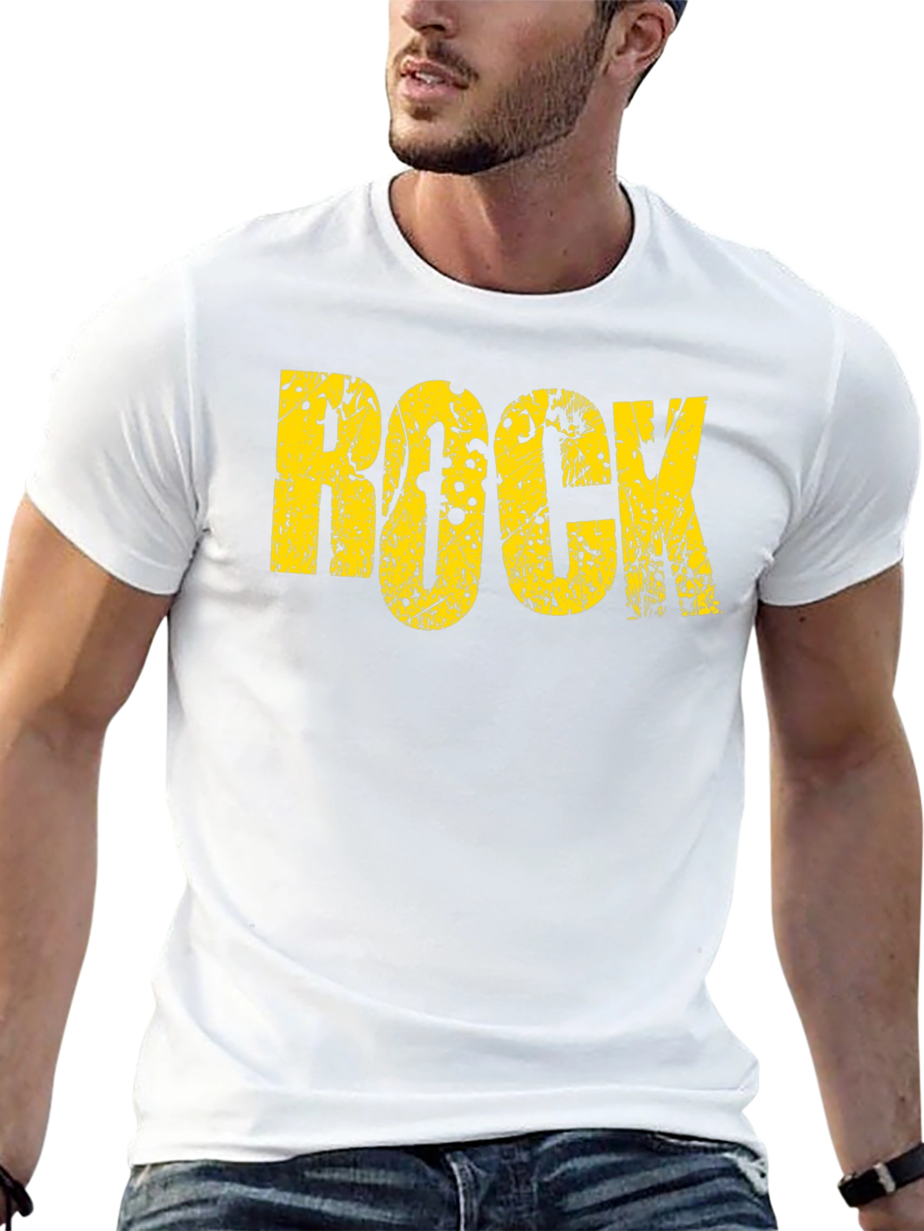 Distressed Rock Graphic Black T-Shirt