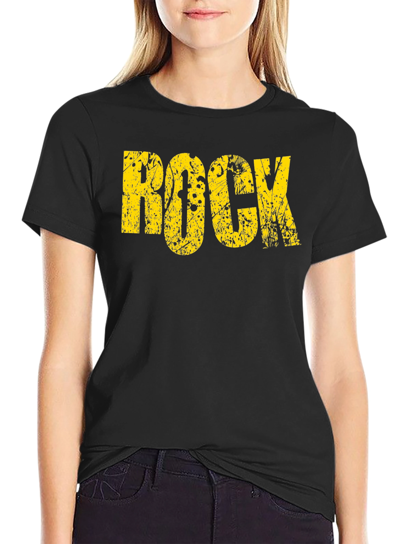 Distressed Rock Graphic Black T-Shirt