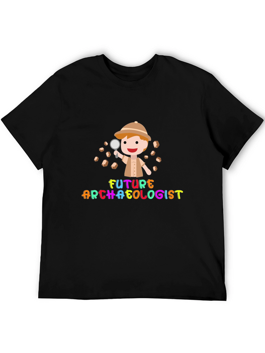 Future Archaeologist Black Cotton T-Shirt