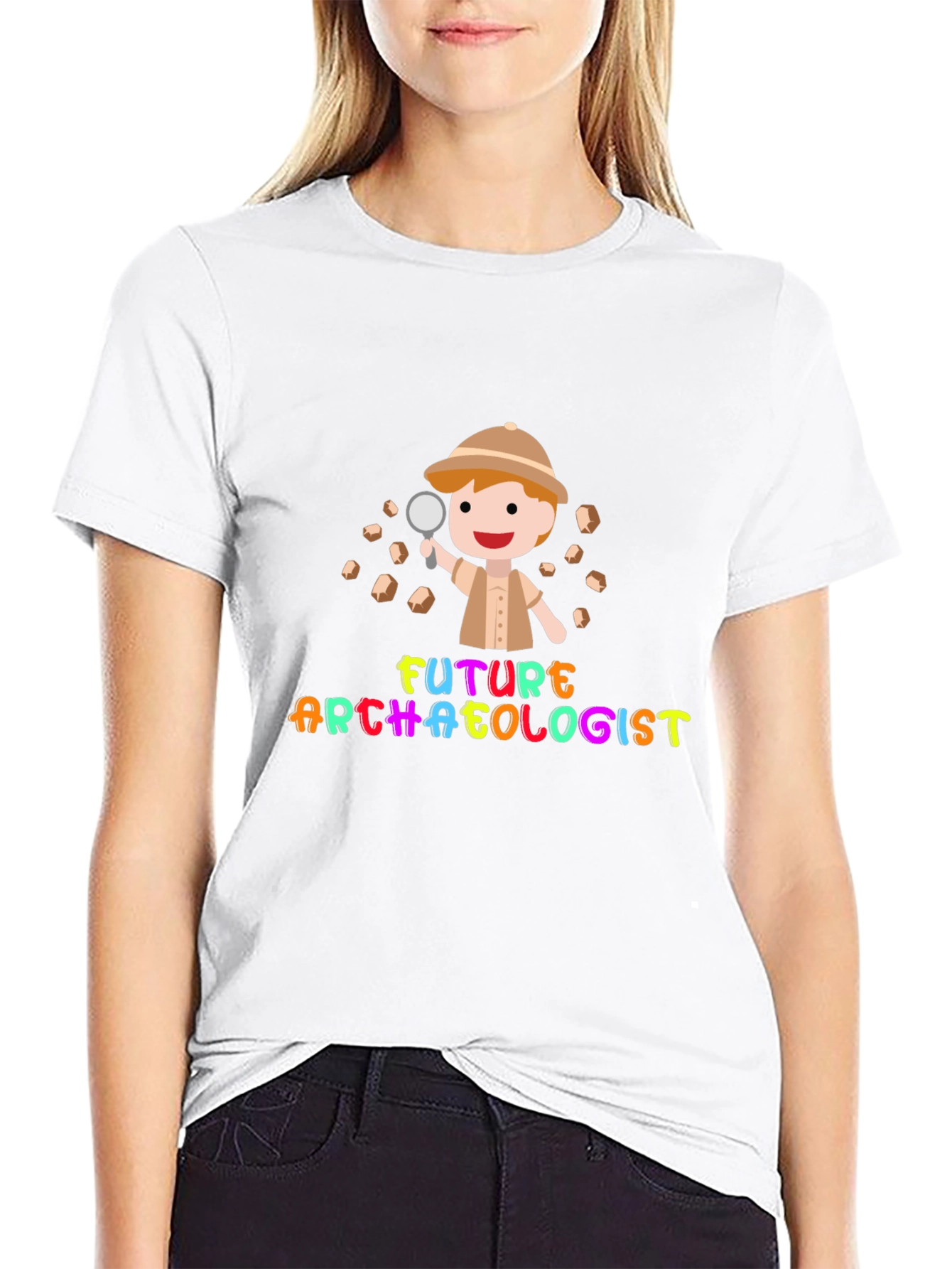 Future Archaeologist Black Cotton T-Shirt