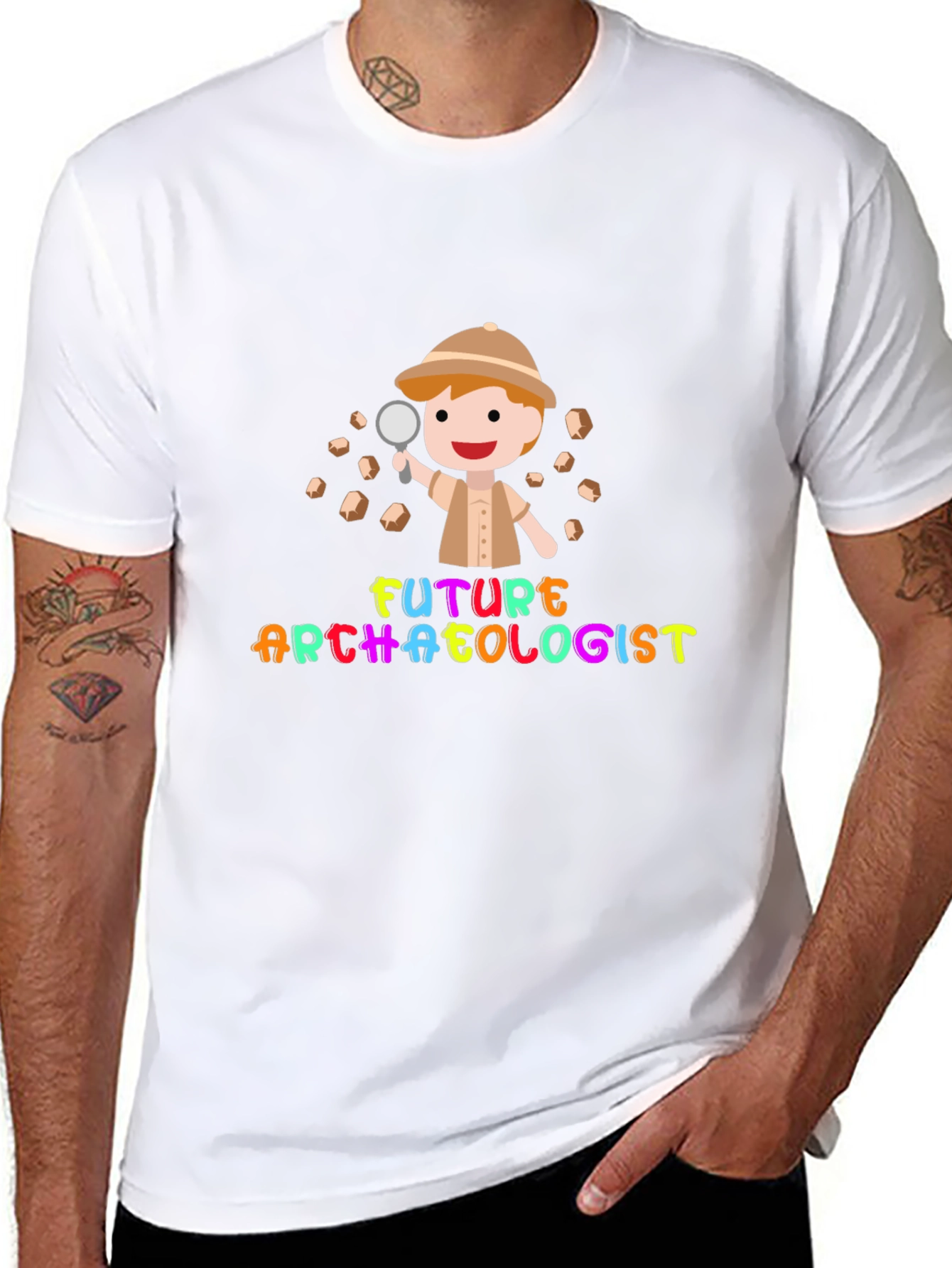 Future Archaeologist Black Cotton T-Shirt