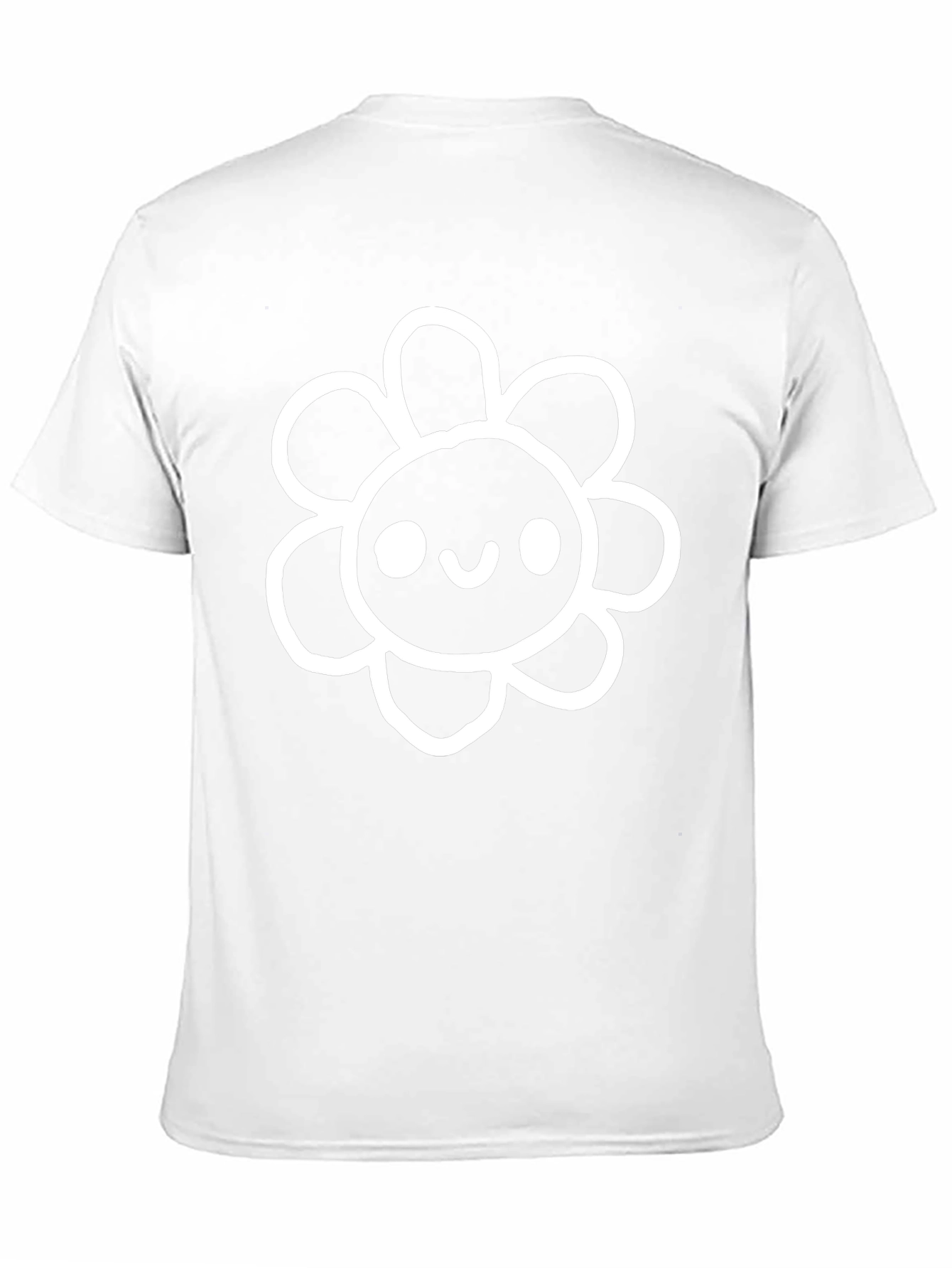 Cute Cartoon Flower Black T-Shirt