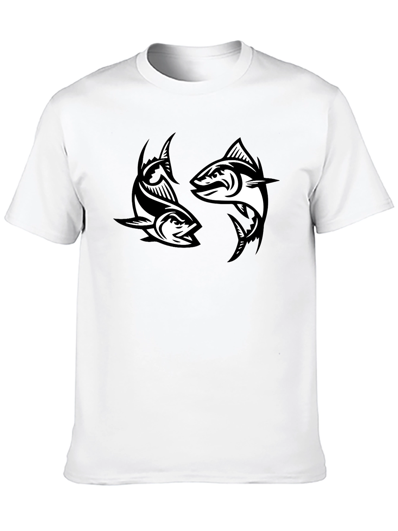 Two Fish Graphic Black T-Shirt