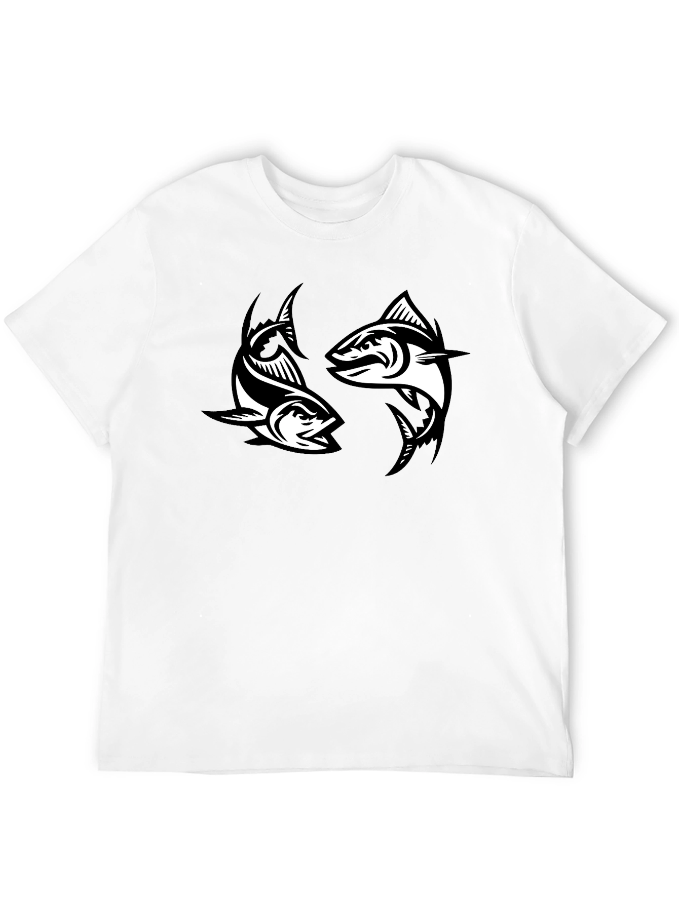 Two Fish Graphic Black T-Shirt