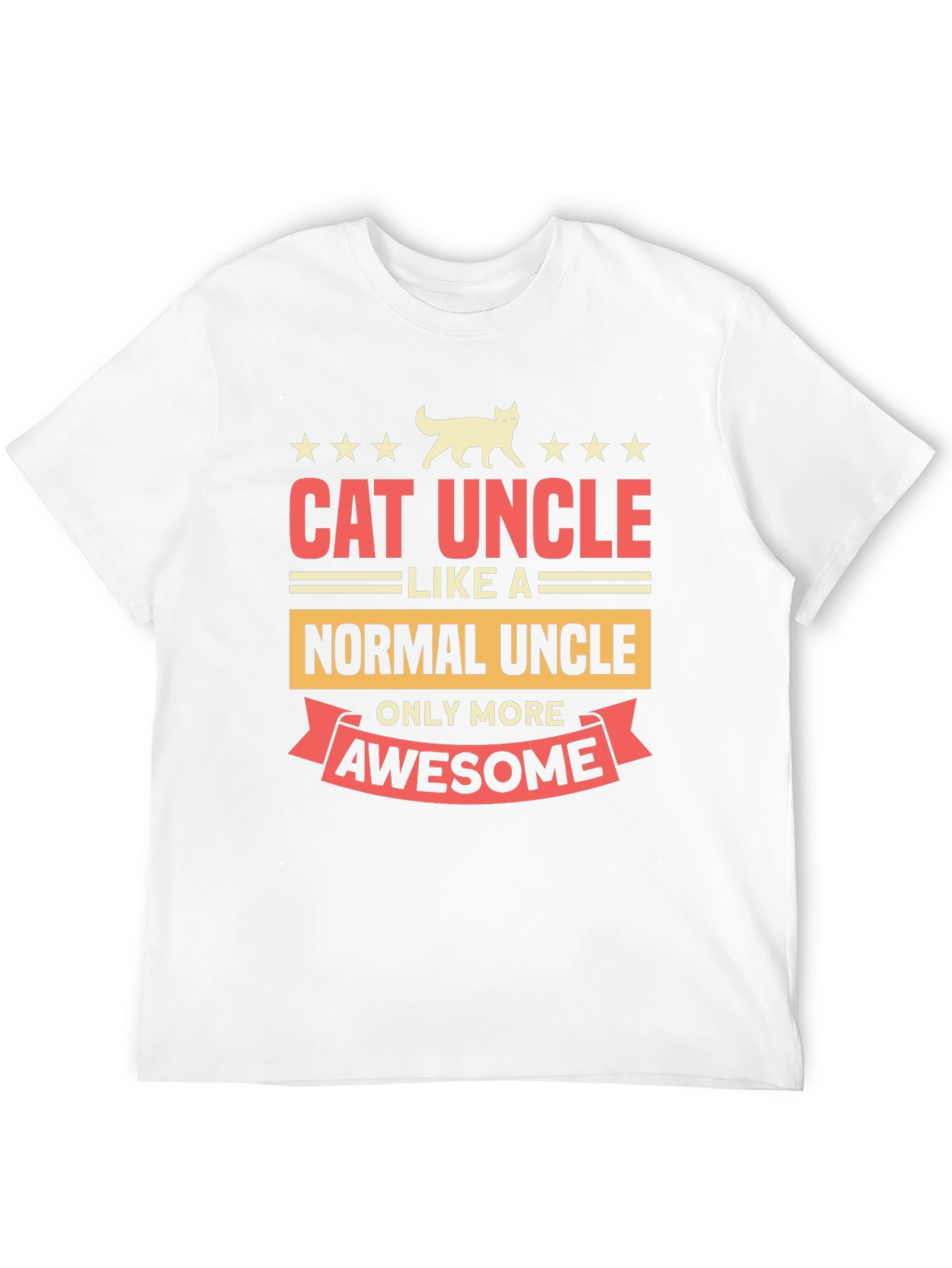 Cat Uncle Awesome Graphic Tee - Black
