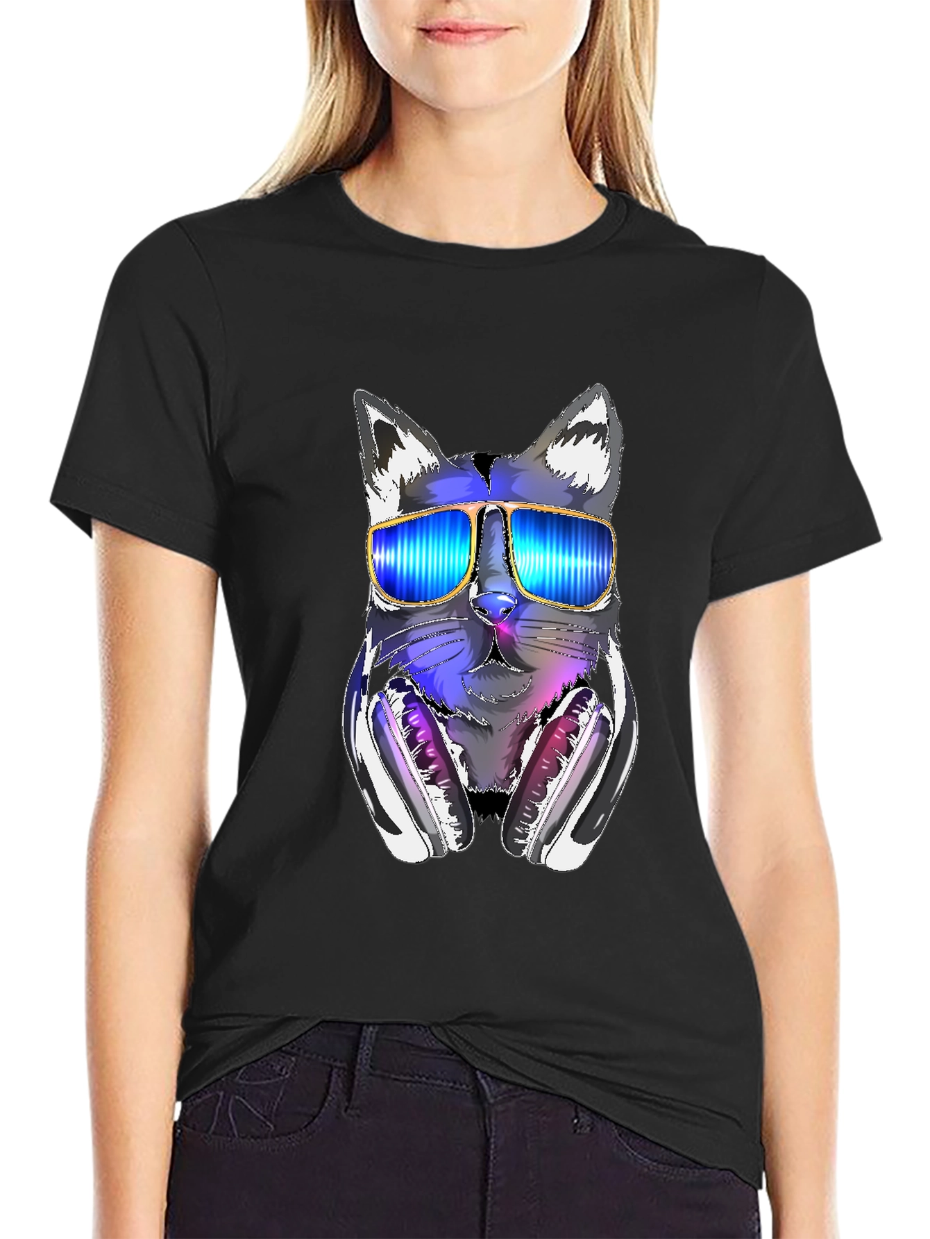 Cool Cat DJ T-Shirt - Funky Graphic Tee