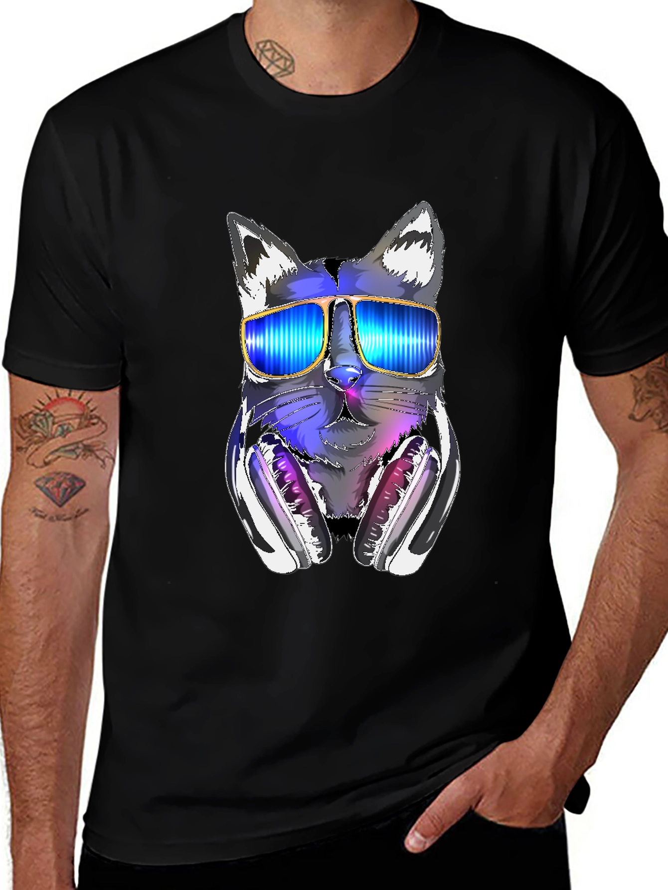 Cool Cat DJ T-Shirt - Funky Graphic Tee