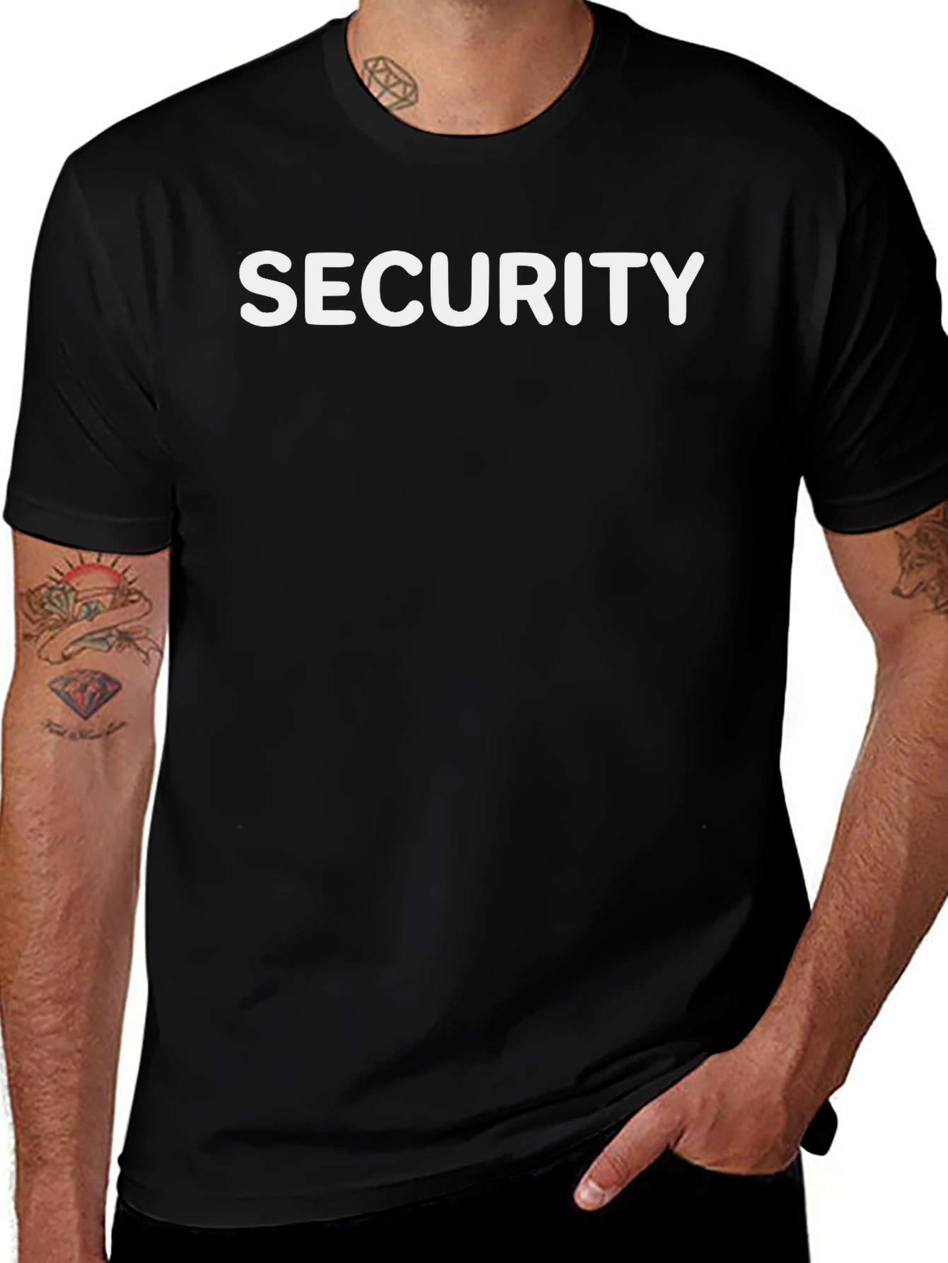 Security Crew Tee - Classic Black Cotton