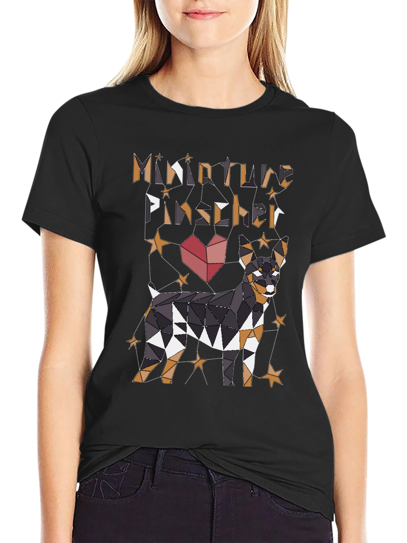 Miniature Pinscher Geometric Dog Graphic T-Shirt