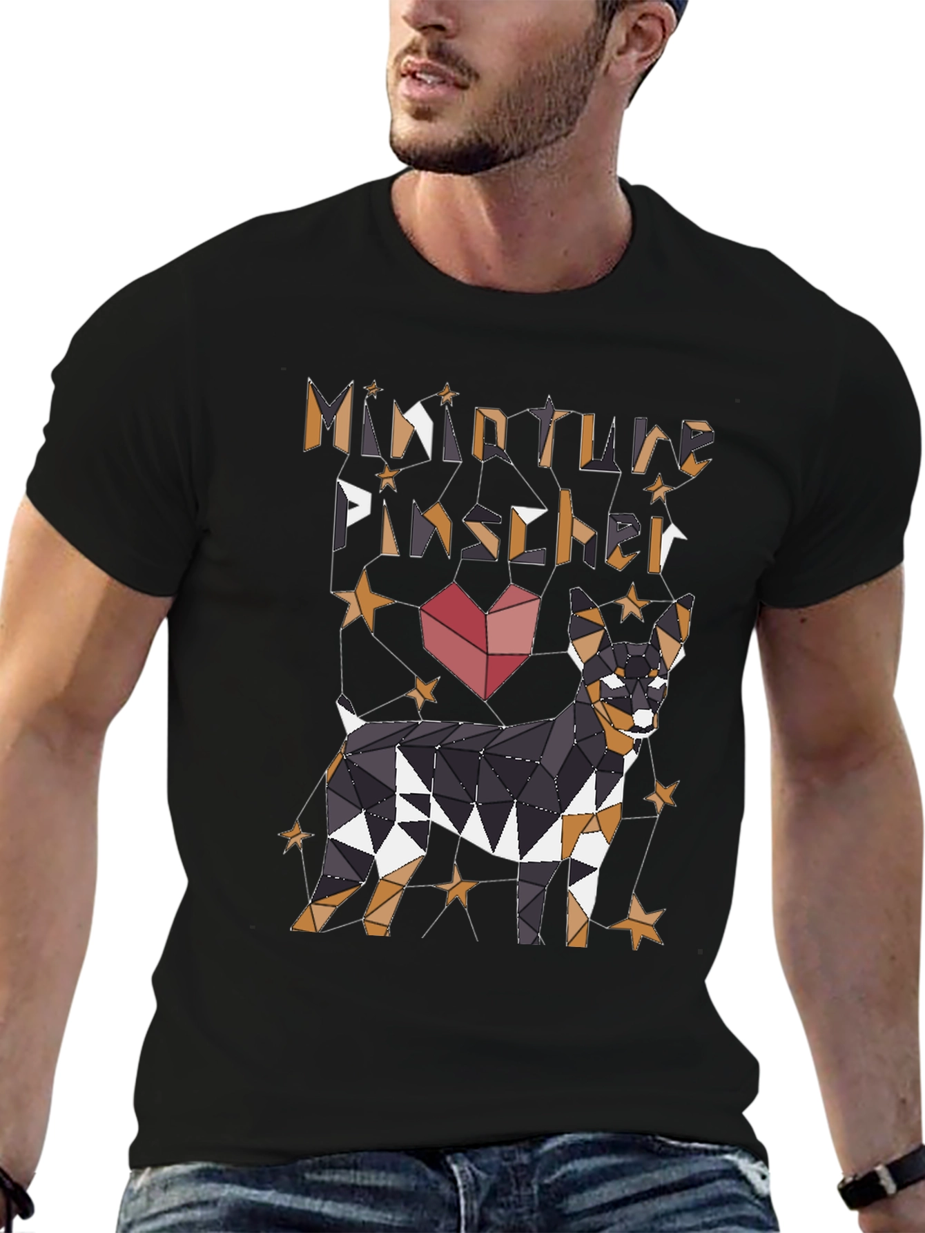 Miniature Pinscher Geometric Dog Graphic T-Shirt
