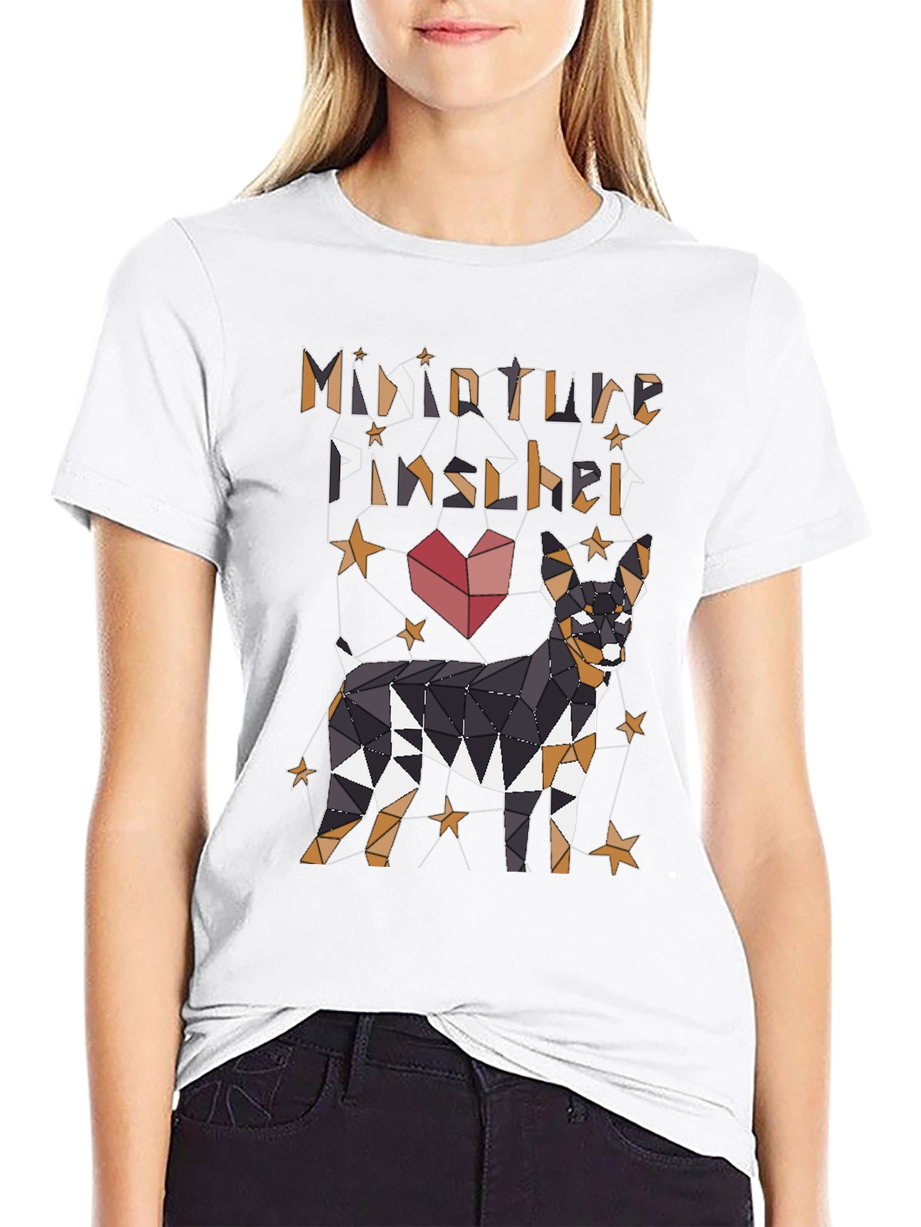 Miniature Pinscher Geometric Dog Graphic T-Shirt