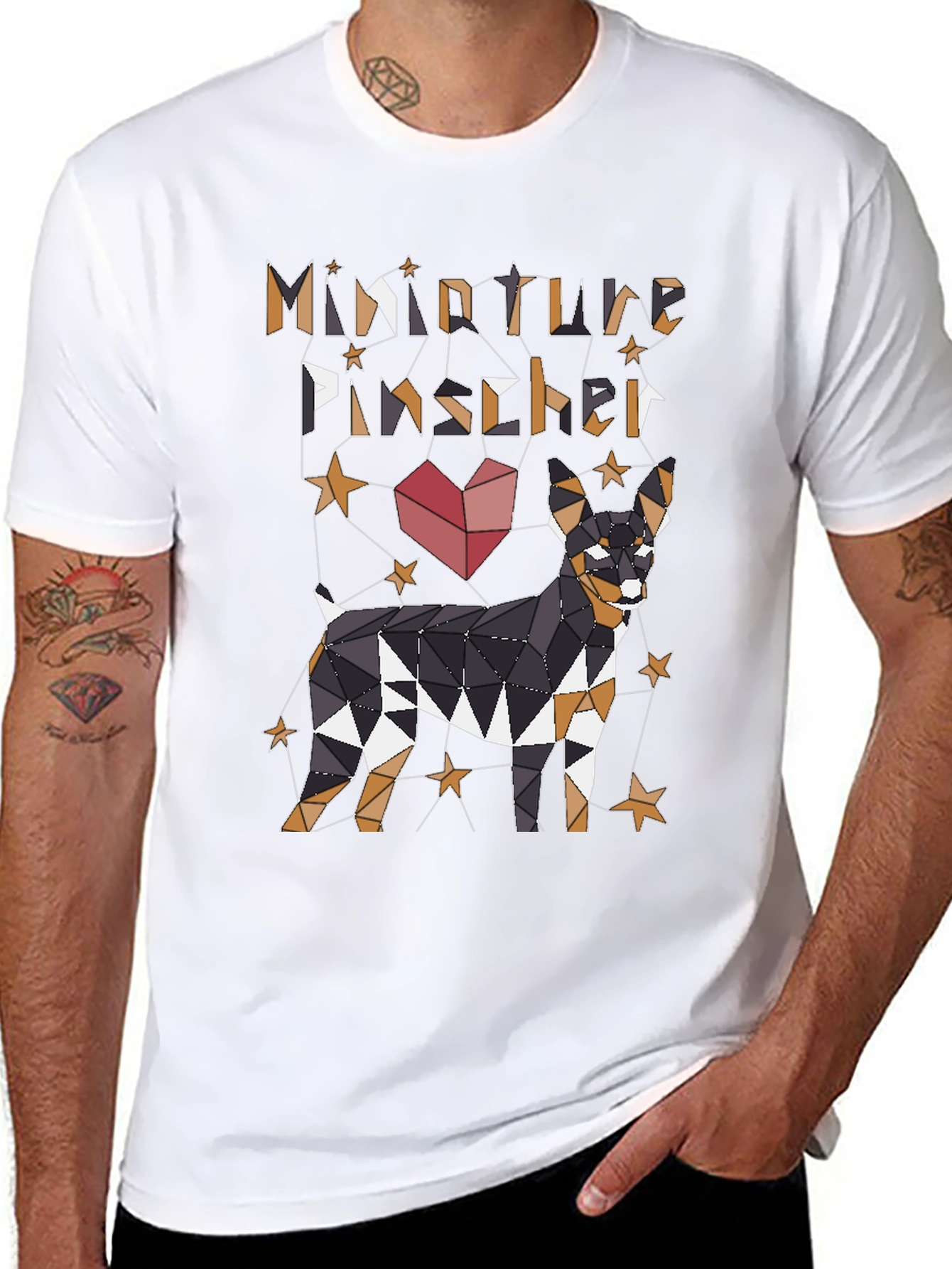 Miniature Pinscher Geometric Dog Graphic T-Shirt