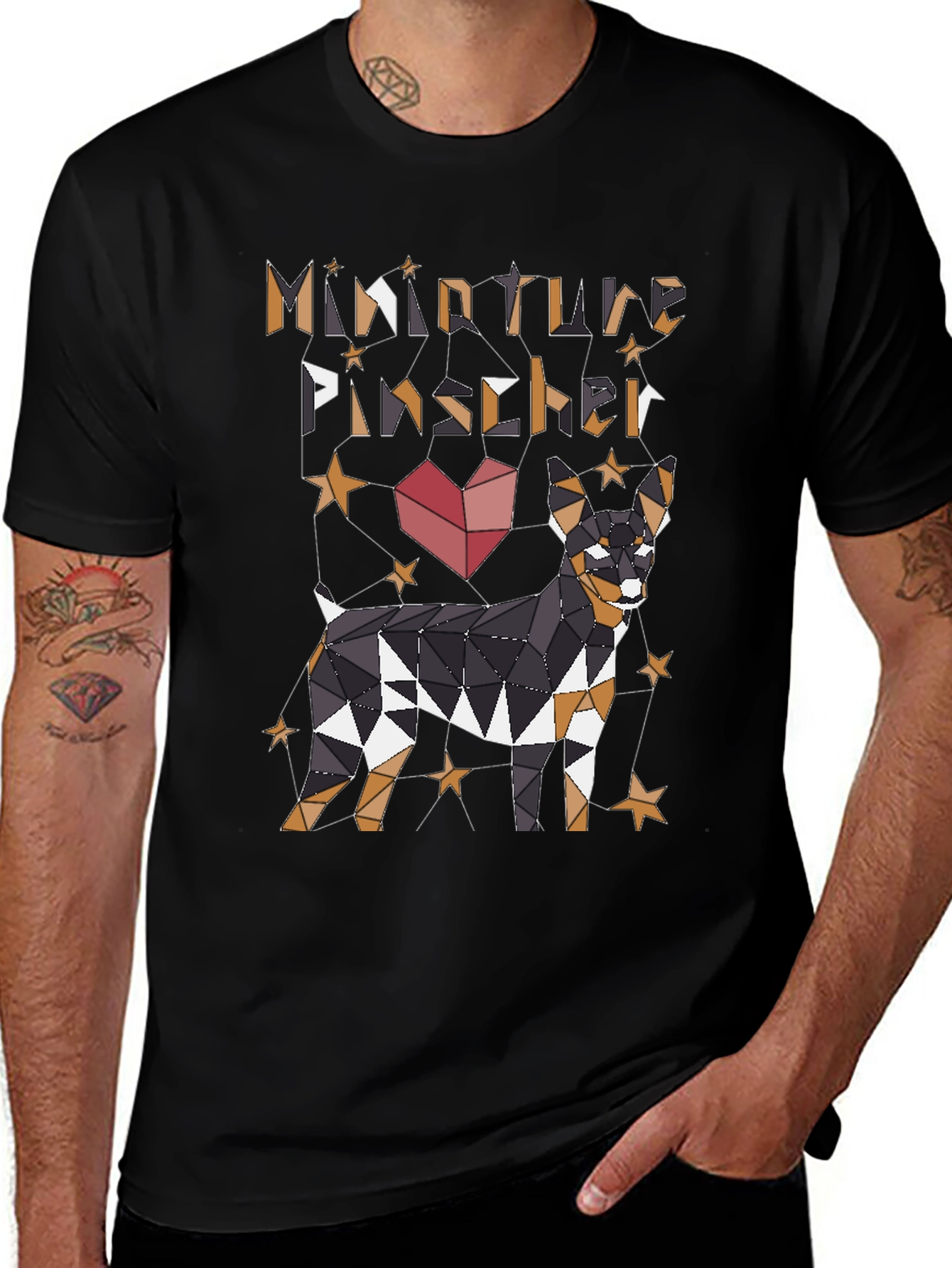Miniature Pinscher Geometric Dog Graphic T-Shirt