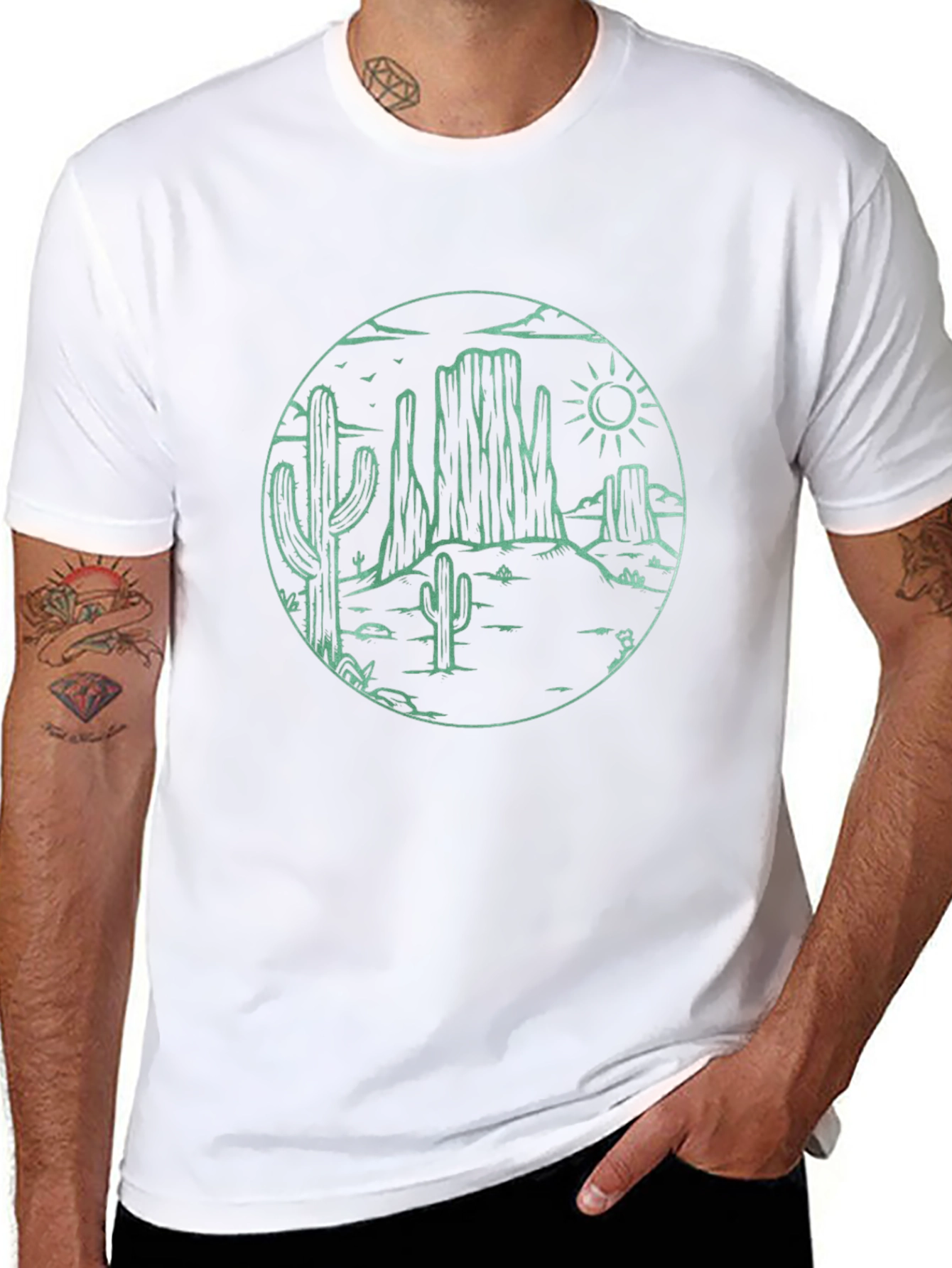 Desert Scene Graphic Tee - Black